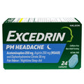 Excedrin PM for Headache Relief, Acetaminophen 250mg, Aspirin 250mg, Diphenhydramine Citrate 38mg, Pain Reliever, Nighttime Sleep-Aid, 24 Count - TrustMedUSA