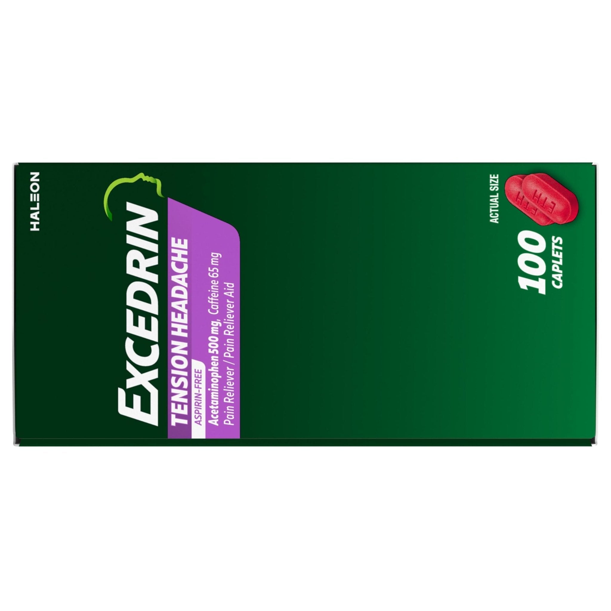 Excedrin Tension Headache Relief Caplets, Acetaminophen 500mg, Caffeine 65mg, Pain Reliever, Aspirin-Free, 100 Count - Maple Wellness Supplements