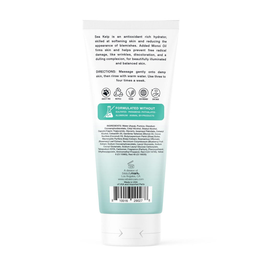 Exfoliating Face Scrub with Monoi Oil & Sea Kelp – Clarifying & Firming Facial Exfoliator with Natural Pumice – Vegan, Paraben-Free, 5.1 fl oz - Maple Wellness Supplements