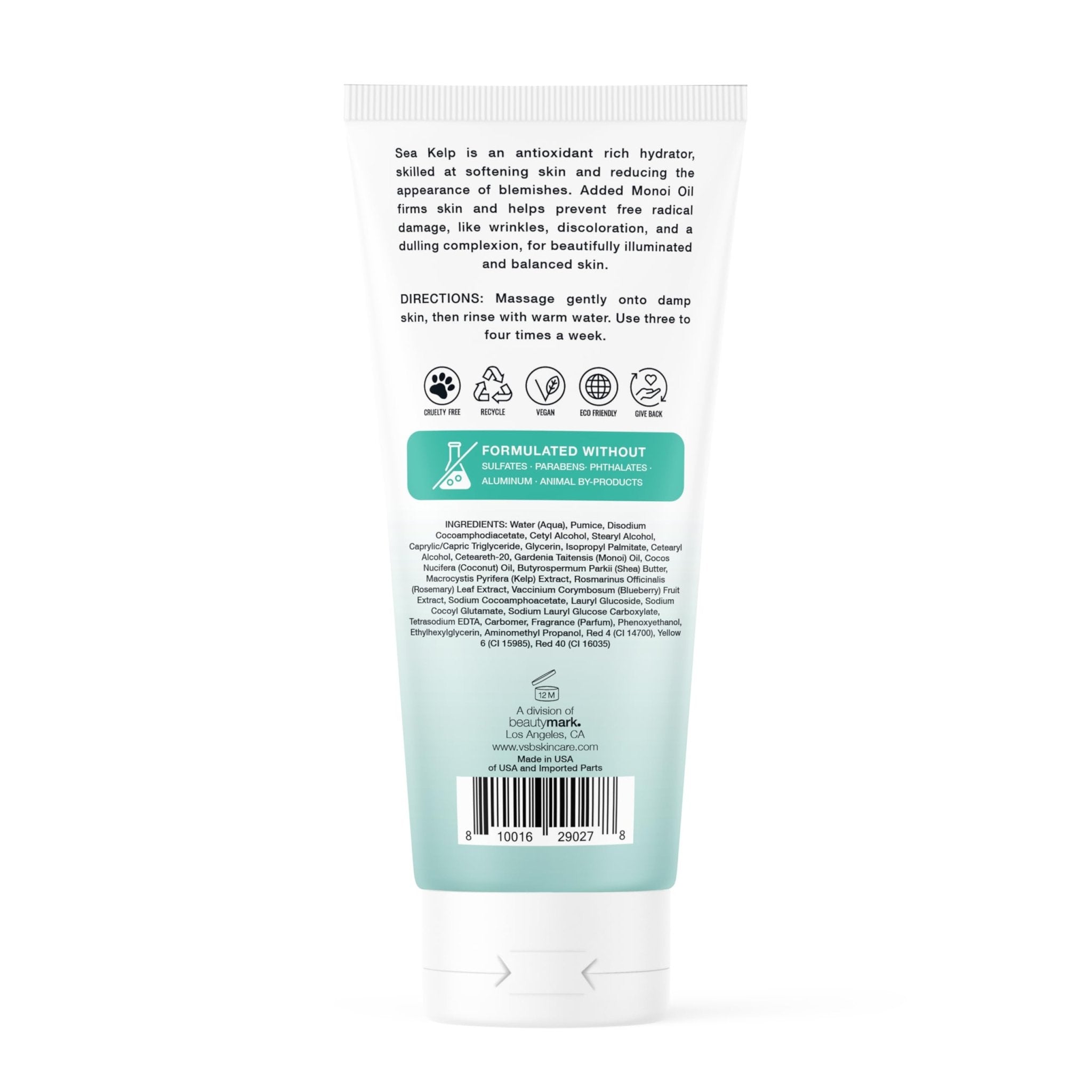 Exfoliating Face Scrub with Monoi Oil & Sea Kelp – Clarifying & Firming Facial Exfoliator with Natural Pumice – Vegan, Paraben-Free, 5.1 fl oz - Maple Wellness Supplements