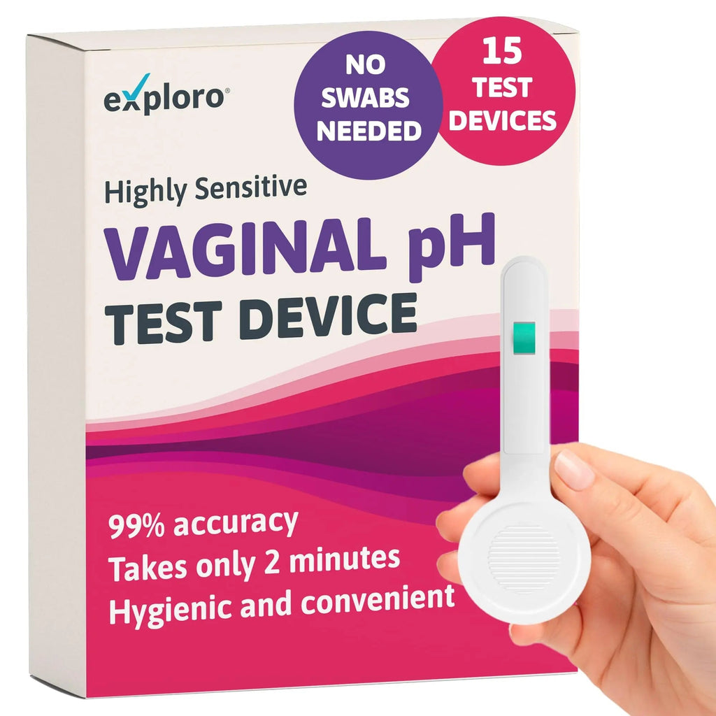 Exploro Vaginal pH Balance Test, PH Balance for Women, Vaginal Health pH Test Device, Vaginal Infection Test Kit Alternative to pH Test Strips & PhD Boric Acid, (Pack of 15) Devices - TrustMedUSA