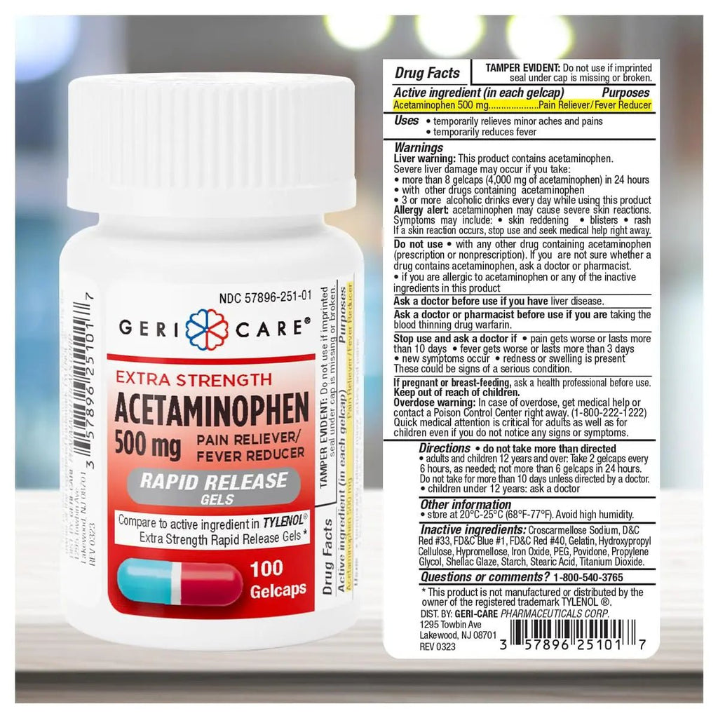 Extra Strength Rapid Release Pain Relief Gelcaps, 100count - TrustMedUSA