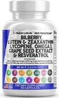 Eye Health Vitamins with Bilberry 6000mg Lutein & Zeaxanthin 40mg Lyco - TrustMedUSA