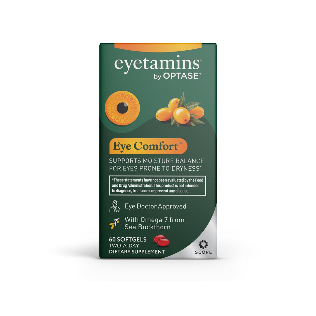 eyetamins® by OPTASE® Eye Comfort™ - 60 Softgels - Eye Doctor Recommended - an Omega-Based Eye Supplement formulated to Support Moisture Balance and Eye Comfort from Within. Plant Based Soft gels. - TrustMedUSA