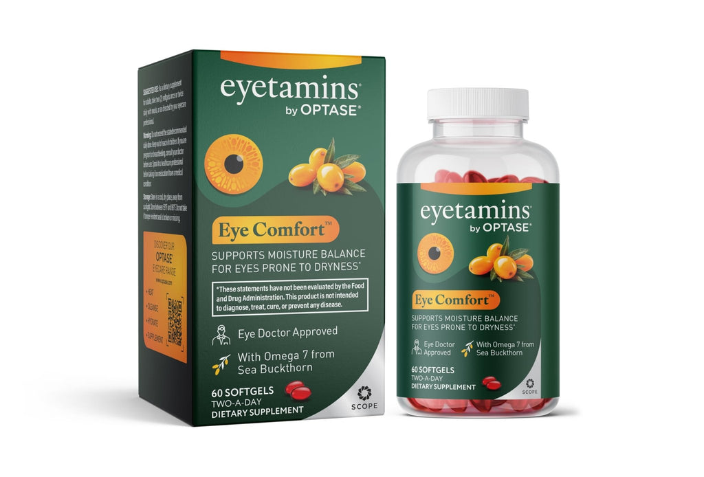 eyetamins® by OPTASE® Eye Comfort™ - 60 Softgels - Eye Doctor Recommended - an Omega-Based Eye Supplement formulated to Support Moisture Balance and Eye Comfort from Within. Plant Based Soft gels. - TrustMedUSA
