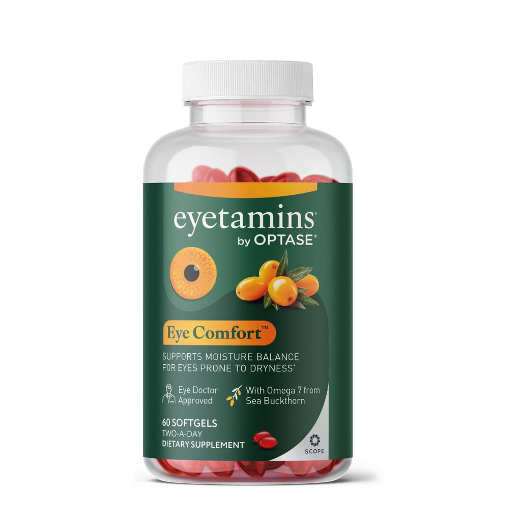 eyetamins® by OPTASE® Eye Comfort™ - 60 Softgels - Eye Doctor Recommended - an Omega-Based Eye Supplement formulated to Support Moisture Balance and Eye Comfort from Within. Plant Based Soft gels. - TrustMedUSA