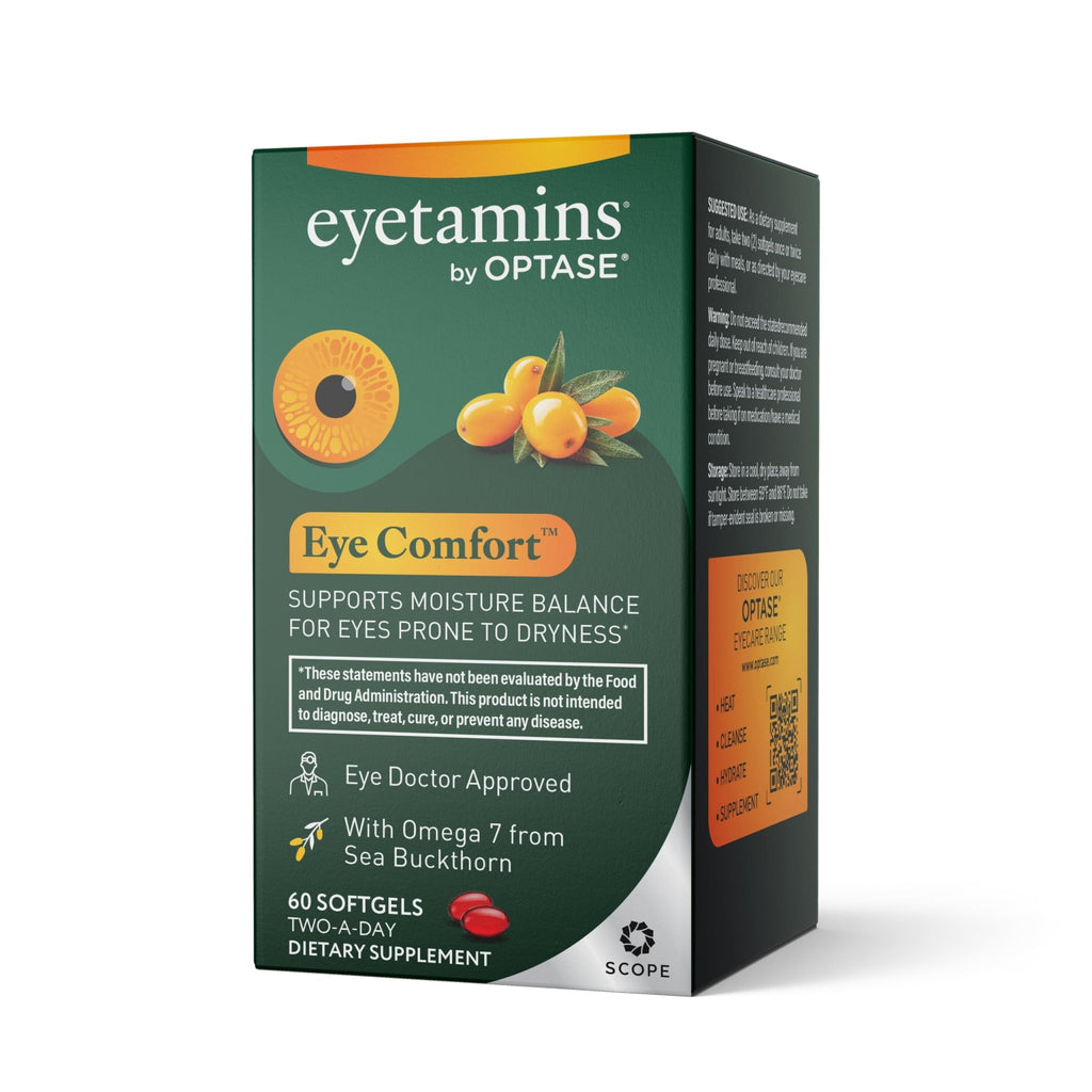 eyetamins® by OPTASE® Eye Comfort™ - 60 Softgels - Eye Doctor Recommended - an Omega-Based Eye Supplement formulated to Support Moisture Balance and Eye Comfort from Within. Plant Based Soft gels. - TrustMedUSA