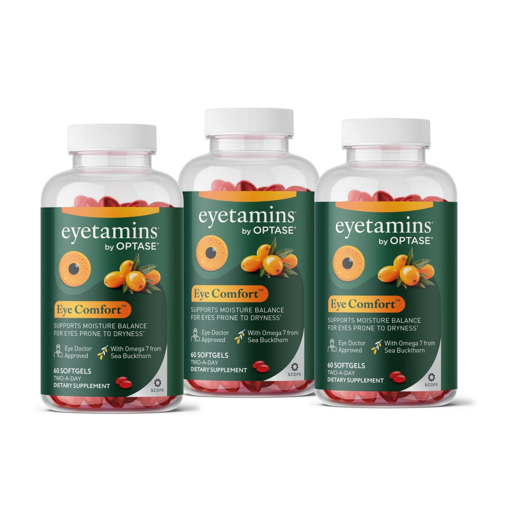 eyetamins® by OPTASE® Eye Comfort™ - 60 Softgels - Eye Doctor Recommended - an Omega-Based Eye Supplement formulated to Support Moisture Balance and Eye Comfort from Within. Plant Based Soft gels. - TrustMedUSA