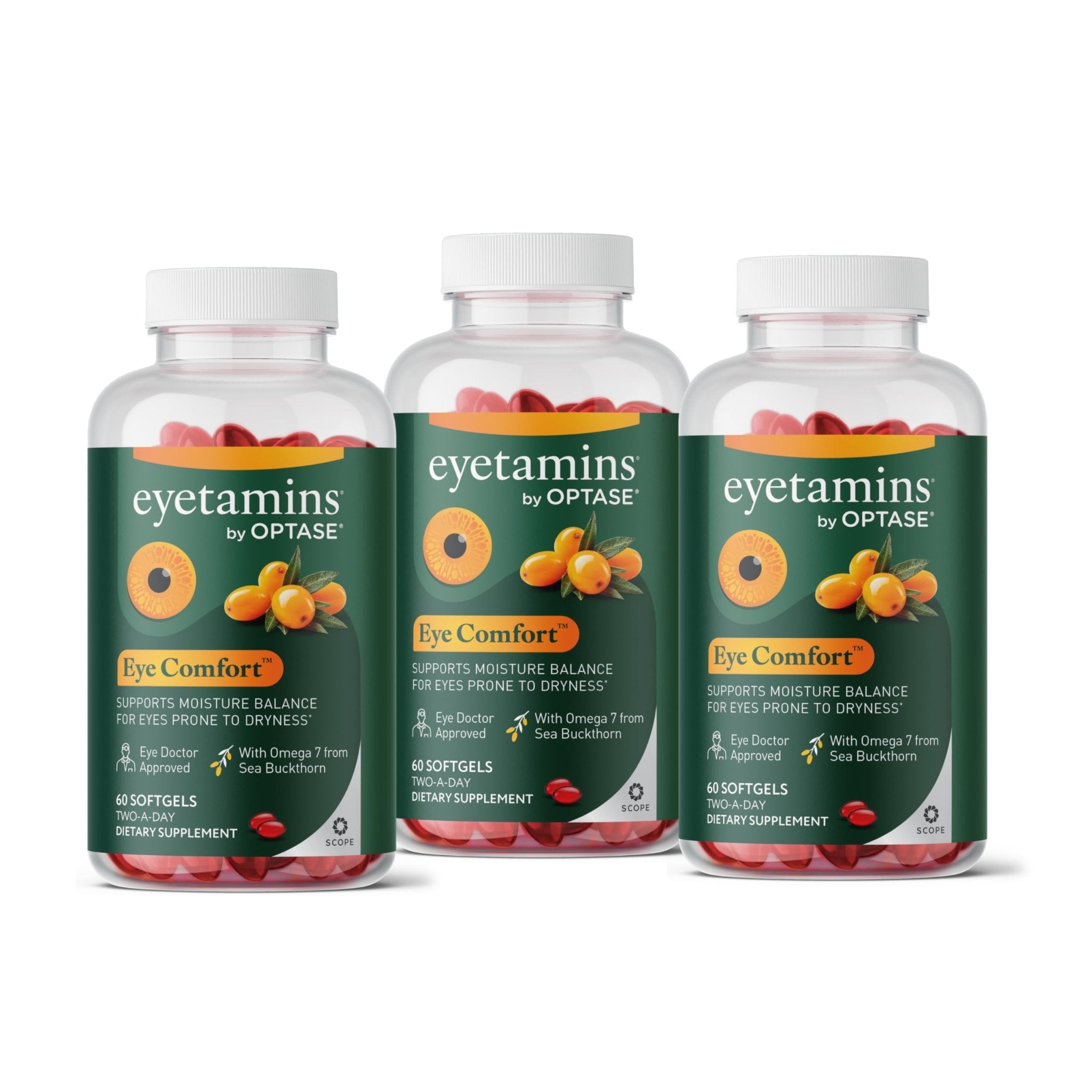 eyetamins® by OPTASE® Eye Comfort™ - 60 Softgels - Eye Doctor Recommended - an Omega-Based Eye Supplement formulated to Support Moisture Balance and Eye Comfort from Within. Plant Based Soft gels. - TrustMedUSA