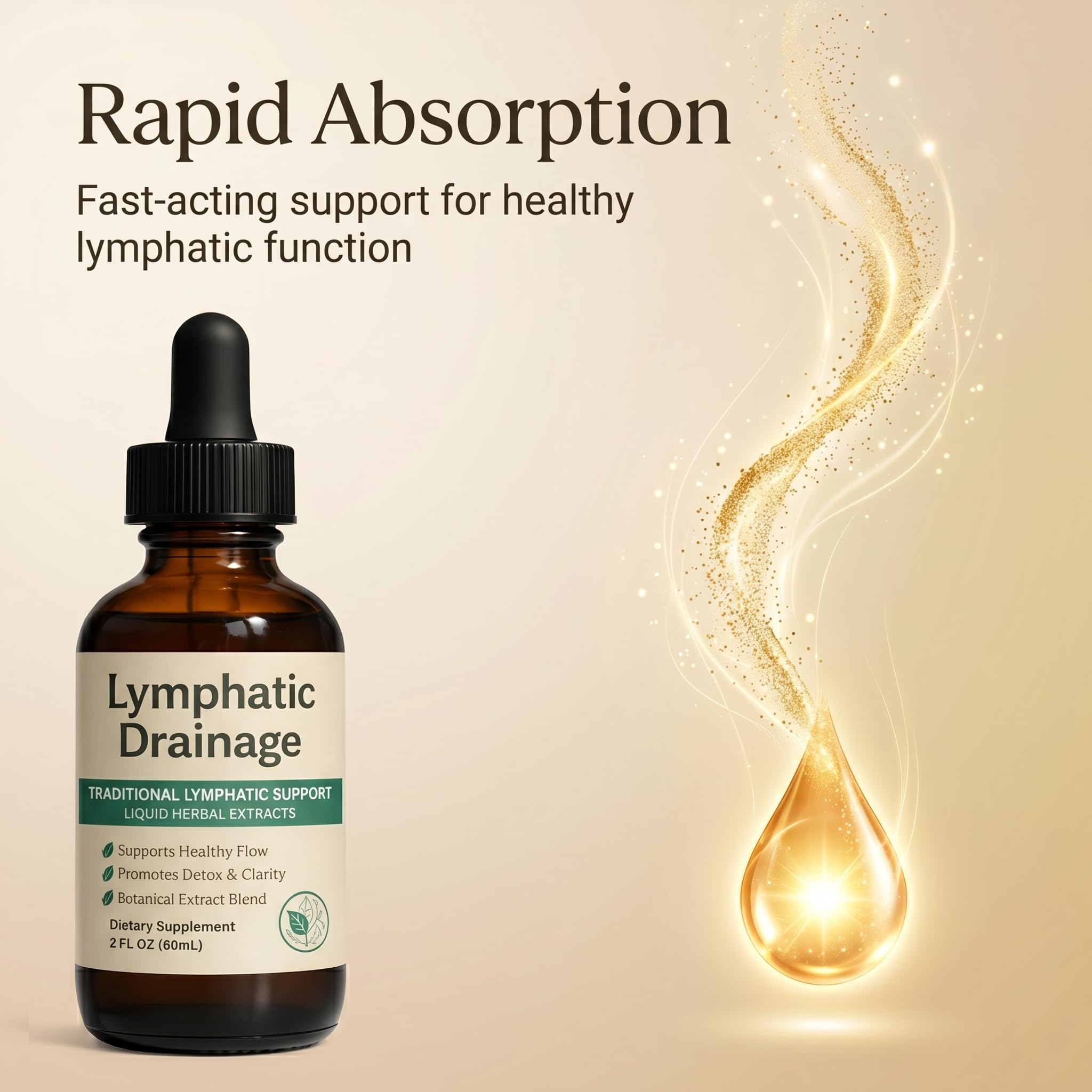 EYUTRD Lymphatic Drainage Drops,1200mg Herbal Blend with Elderberry & Echinacea Dandelion，– Supports Lymphatic Drainage, Immune System & Detox.2 fl.oz (1pcs) - Maple Wellness Supplements