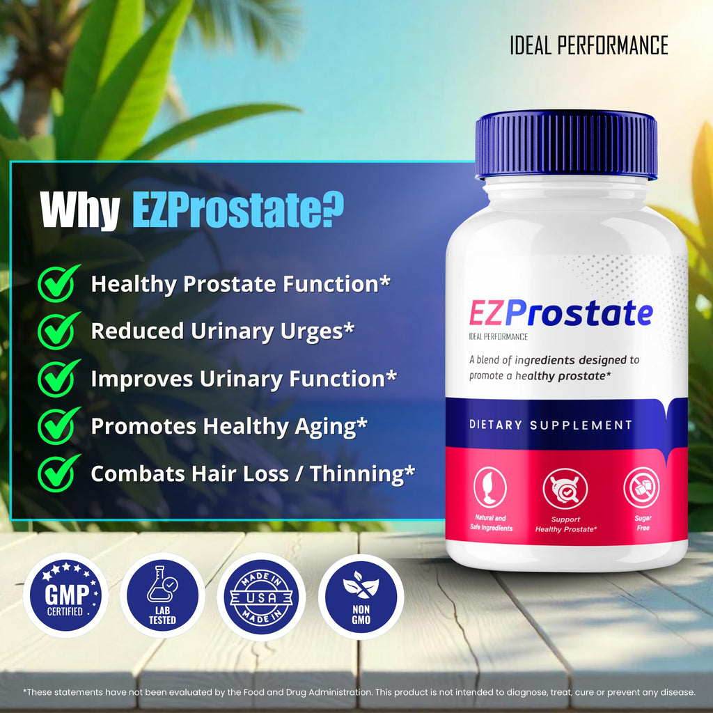 EZ Prostate Capsules, EZ Prostate Pills - Official EZ Prostate Supplement Pills - Maximum Strength Advanced All Natural Formula, EZProstate Health Men Pastillas Reviews (2 Pack) - TrustMedUSA