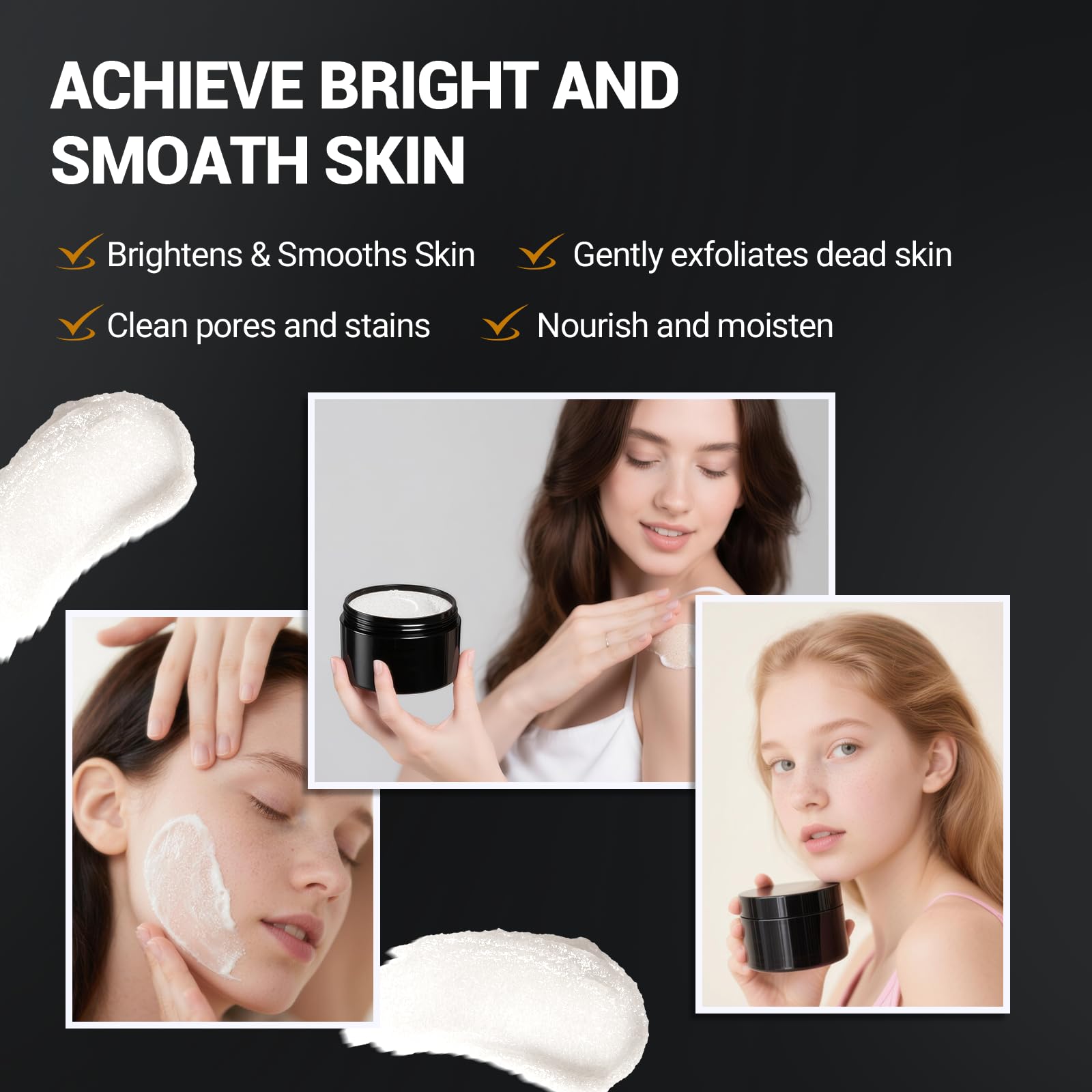 Face, Body & Scalp Scrub, 3-in-1 Gentle Microdermabrasion Exfoliating Scrub with Niacinamide & Vitamin C, Deep Cleansing, Oil Control, Dead Skin Removal, Pore-Refining for Smooth Radiant Skin, 12.3 oz - Maple Wellness Supplements