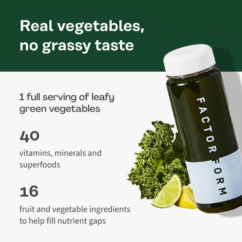 FACTOR FORM Daily Greens Superfood Powder | 5 Functional Blends for Gut Health, Energy & Immunity | Prebiotics, Probiotics, Adaptogens, B Vitamins (7 Servings, Individual Packets) - TrustMedUSA