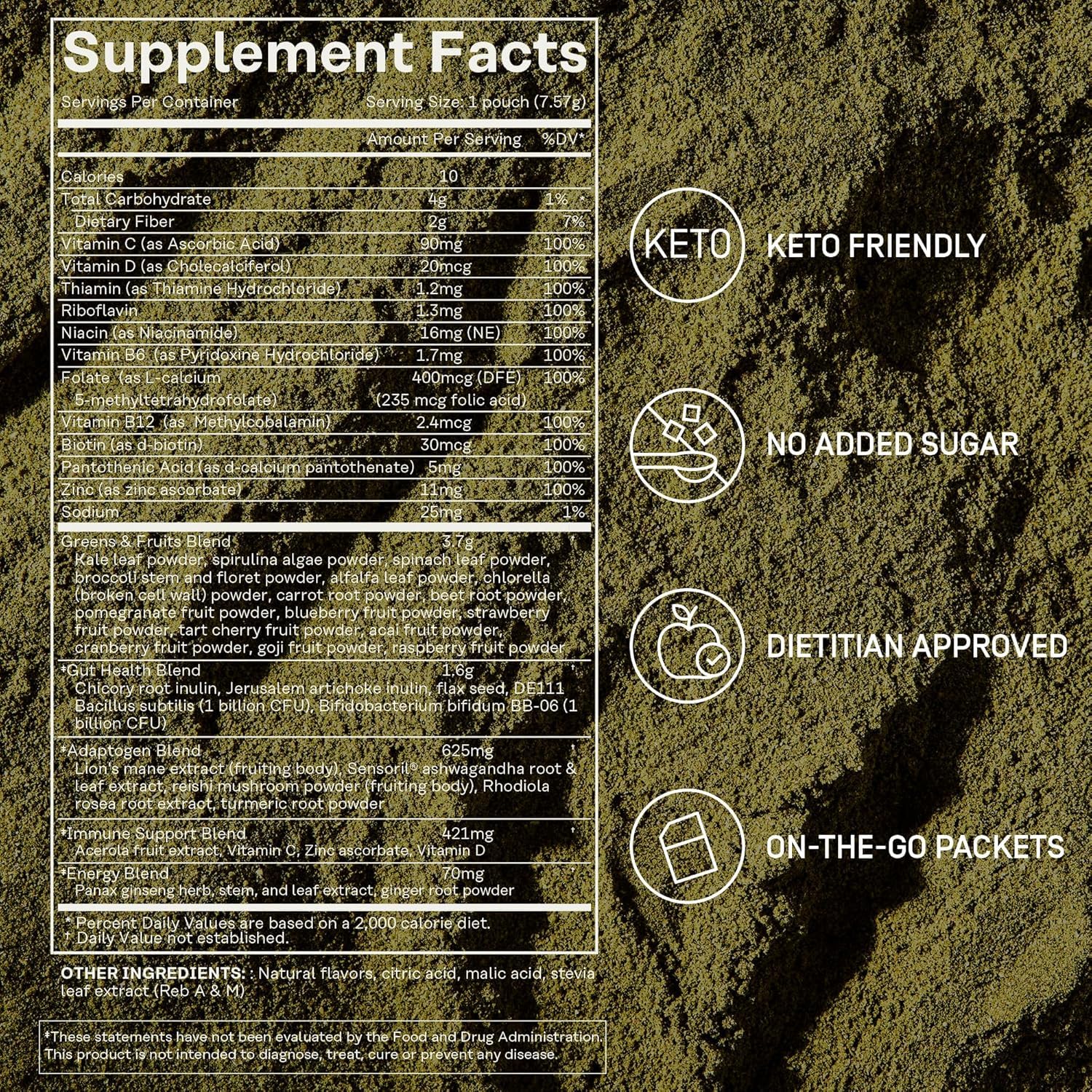 FACTOR FORM Daily Greens Superfood Powder | 5 Functional Blends for Gut Health, Energy & Immunity | Prebiotics, Probiotics, Adaptogens, B Vitamins (7 Servings, Individual Packets) - TrustMedUSA