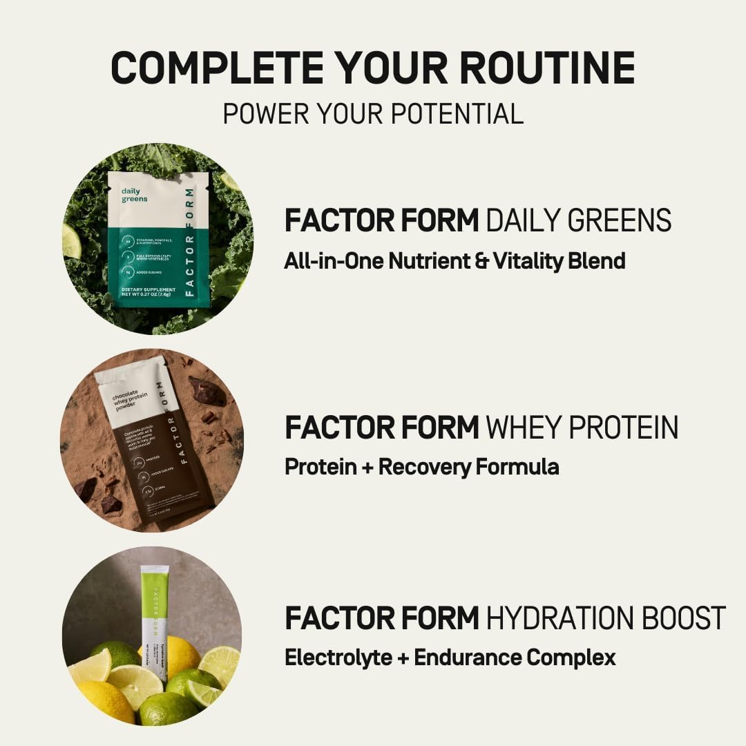 FACTOR FORM Daily Greens Superfood Powder | 5 Functional Blends for Gut Health, Energy & Immunity | Prebiotics, Probiotics, Adaptogens, B Vitamins (7 Servings, Individual Packets) - TrustMedUSA