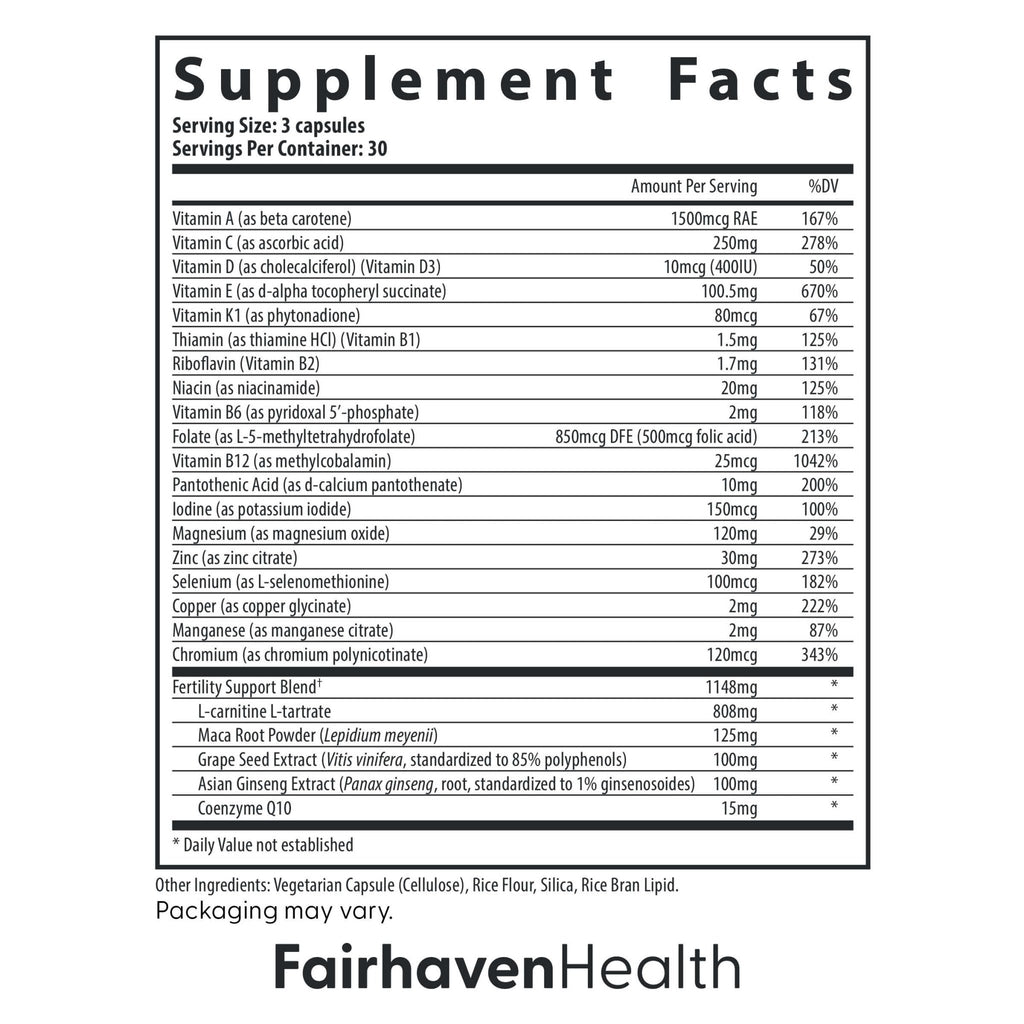 Fairhaven Health FertilAid for Men | Male Fertility Supplement for Count and Motility | Pre-Conception Support with L-Carnitine, CoQ10 - TrustMedUSA