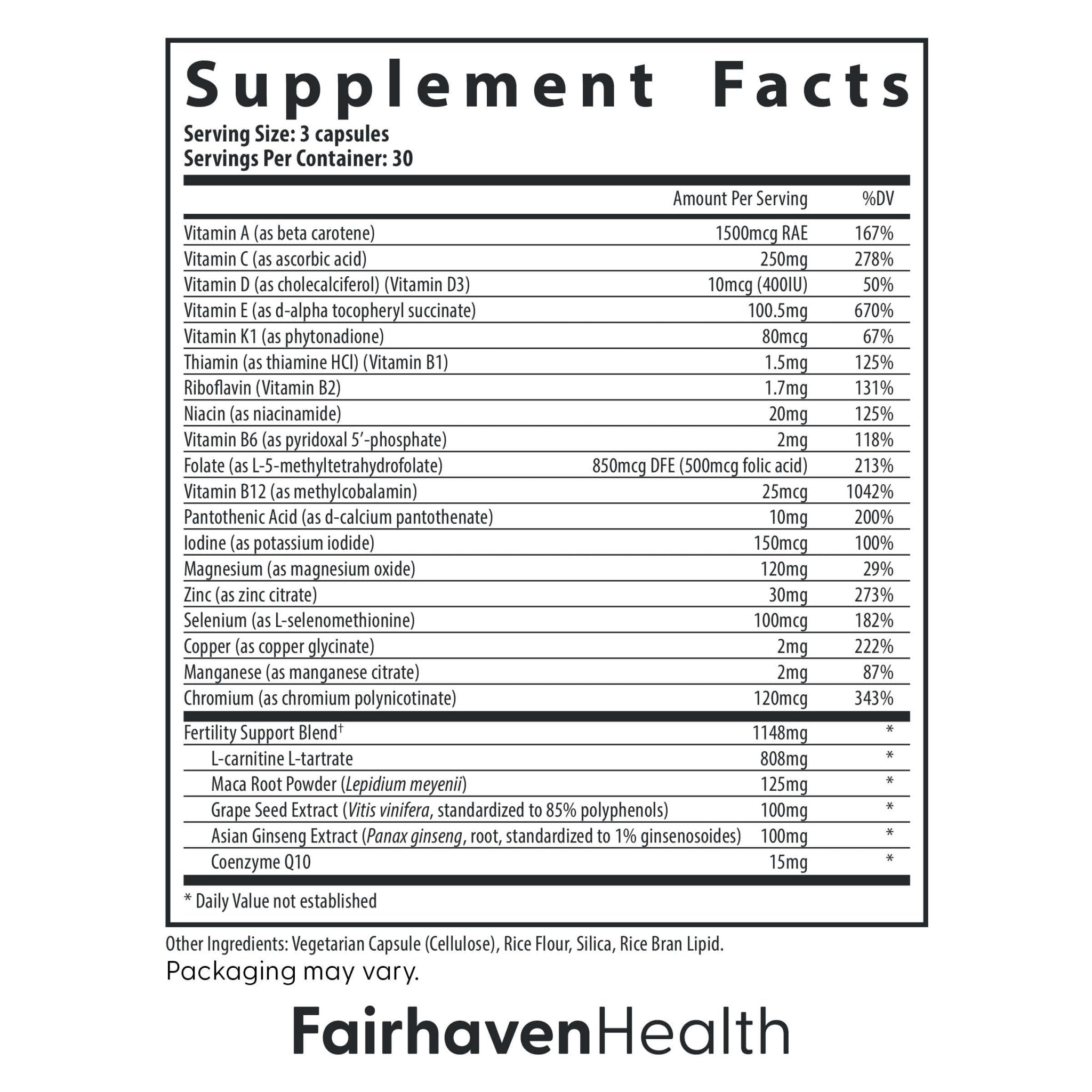 Fairhaven Health FertilAid for Men | Male Fertility Supplement for Count and Motility | Pre-Conception Support with L-Carnitine, CoQ10 - TrustMedUSA