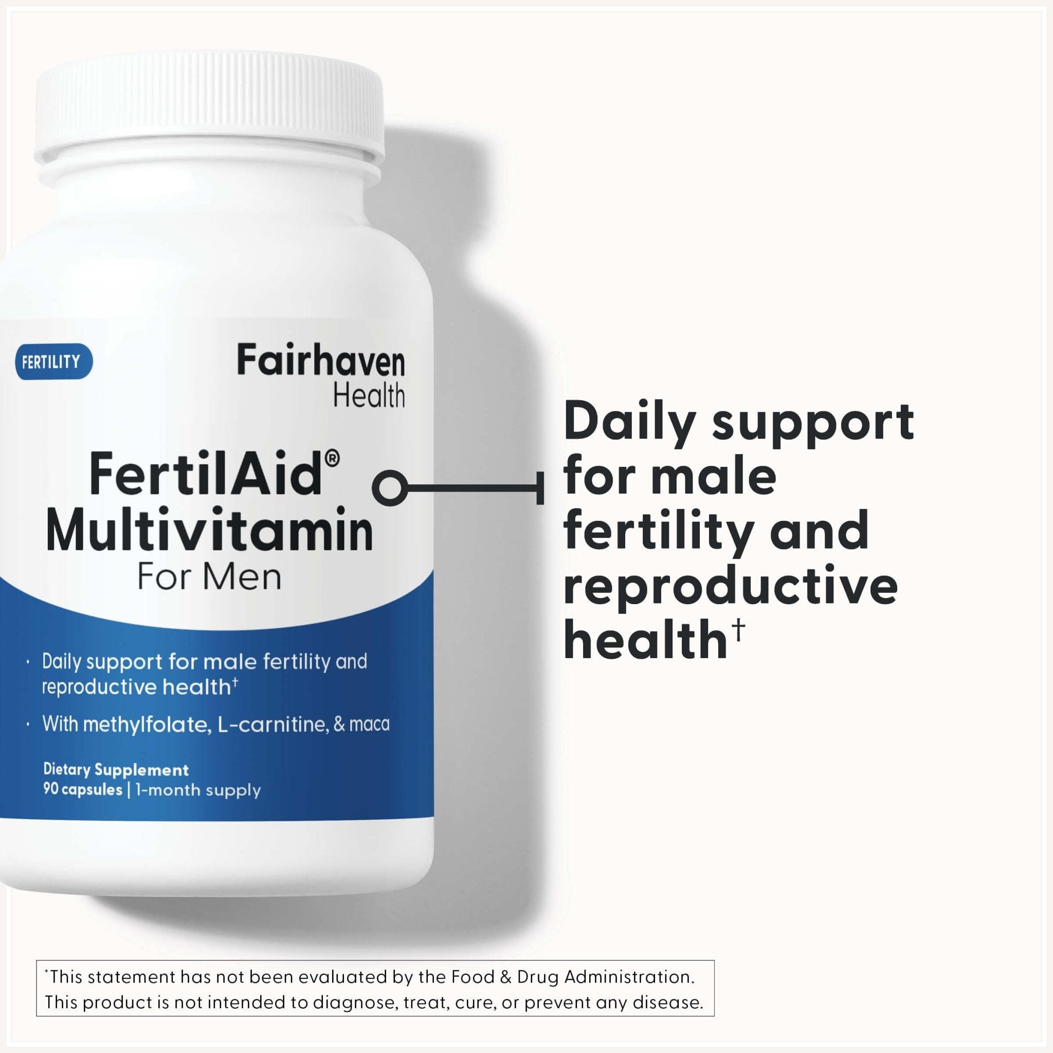 Fairhaven Health FertilAid for Men | Male Fertility Supplement for Count and Motility | Pre-Conception Support with L-Carnitine, CoQ10 - TrustMedUSA