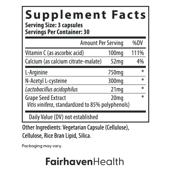 Fairhaven Health FertileCM Fertility Supplement for Women, Capsules - Fertile Cervical Mucus, Ovulation Cycle, Includes L-Arginine, N-Acetyl-Cysteine, Grape Seed Extract and Vitamin C - 90 Capsules - TrustMedUSA