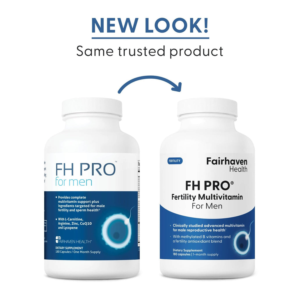 Fairhaven Health FH Pro for Men | Clinically Studied Premium Prenatal Fertility Supplements for Men | Male Fertility Supplements | Count and Motility Support Pre-Conception for Him | 180 Capsules - TrustMedUSA