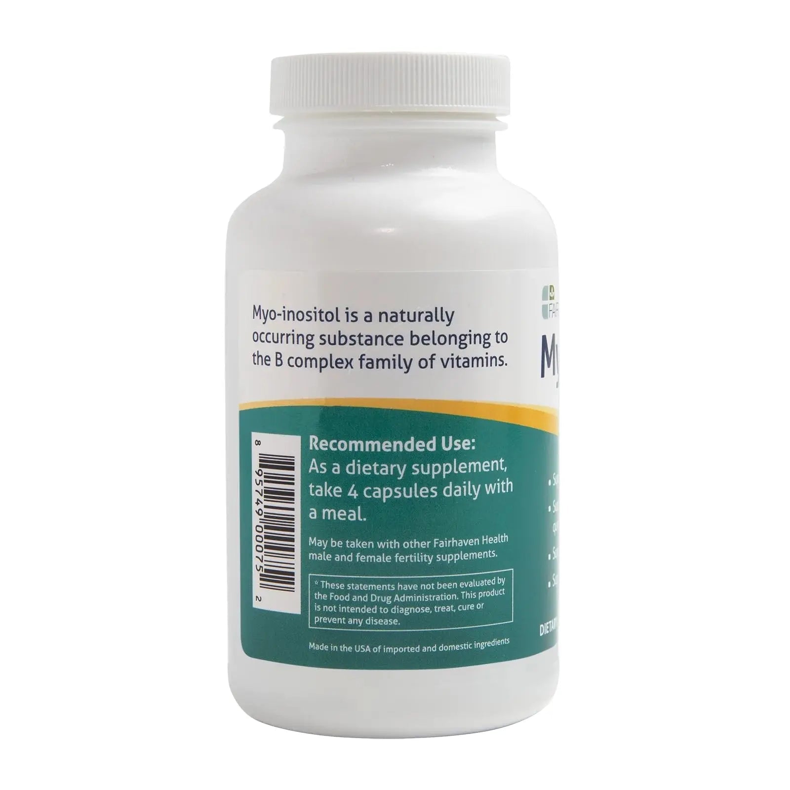 Fairhaven Health Myo-Inositol Supplement 2000mg | Male and Female Fertility Supplement - TrustMedUSA