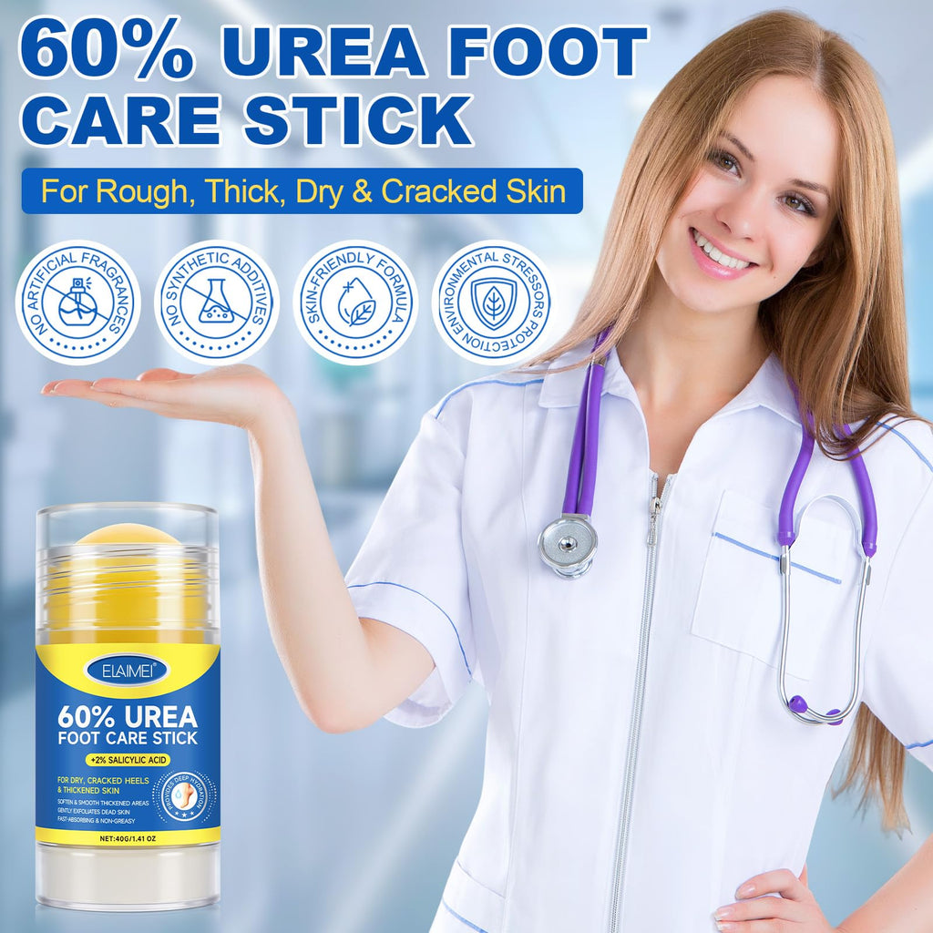 FANSHI 2 PCS Urea Stick 60% High Potency, Foot Care Urea Stick for Deeply Moisturizing & Fast Absorbing, Exfoliation for Dry Cracked Heels & Thickened Skin - Maple Wellness Supplements