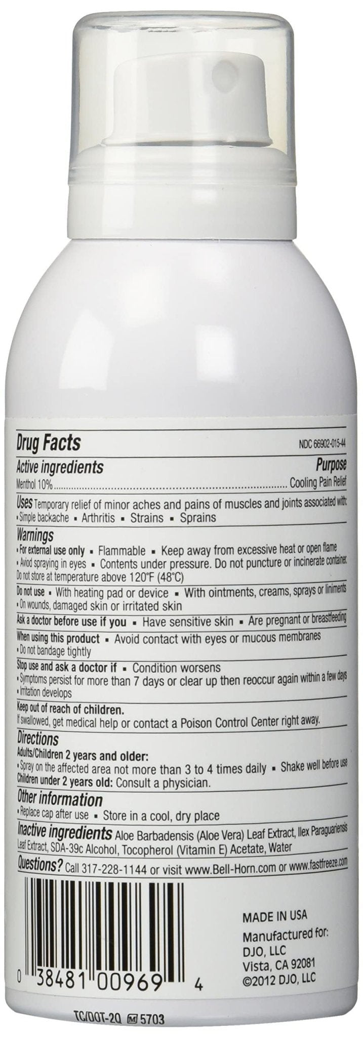 Fast Freeze All-Natural Cooling Pain Relief Therapy: Continuous Spray, 4 fl oz - TrustMedUSA