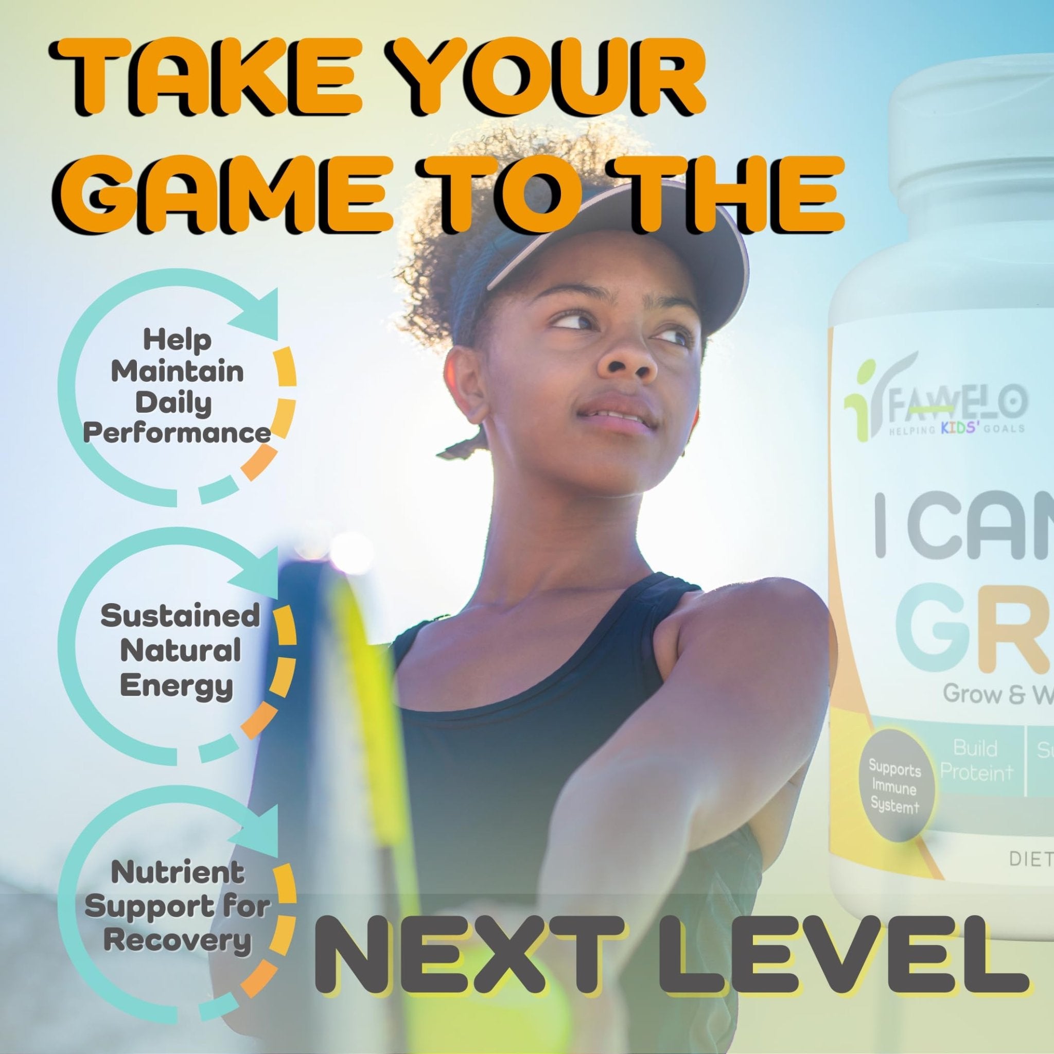 Fawelo I Can Grow (2 Pack) - for Kids 10+ and Teens | Enhances Natural Development | Strength Bone, Muscle & Joints | Immunity & Overall Health | Transparent Ingredients | Made in the USA - TrustMedUSA