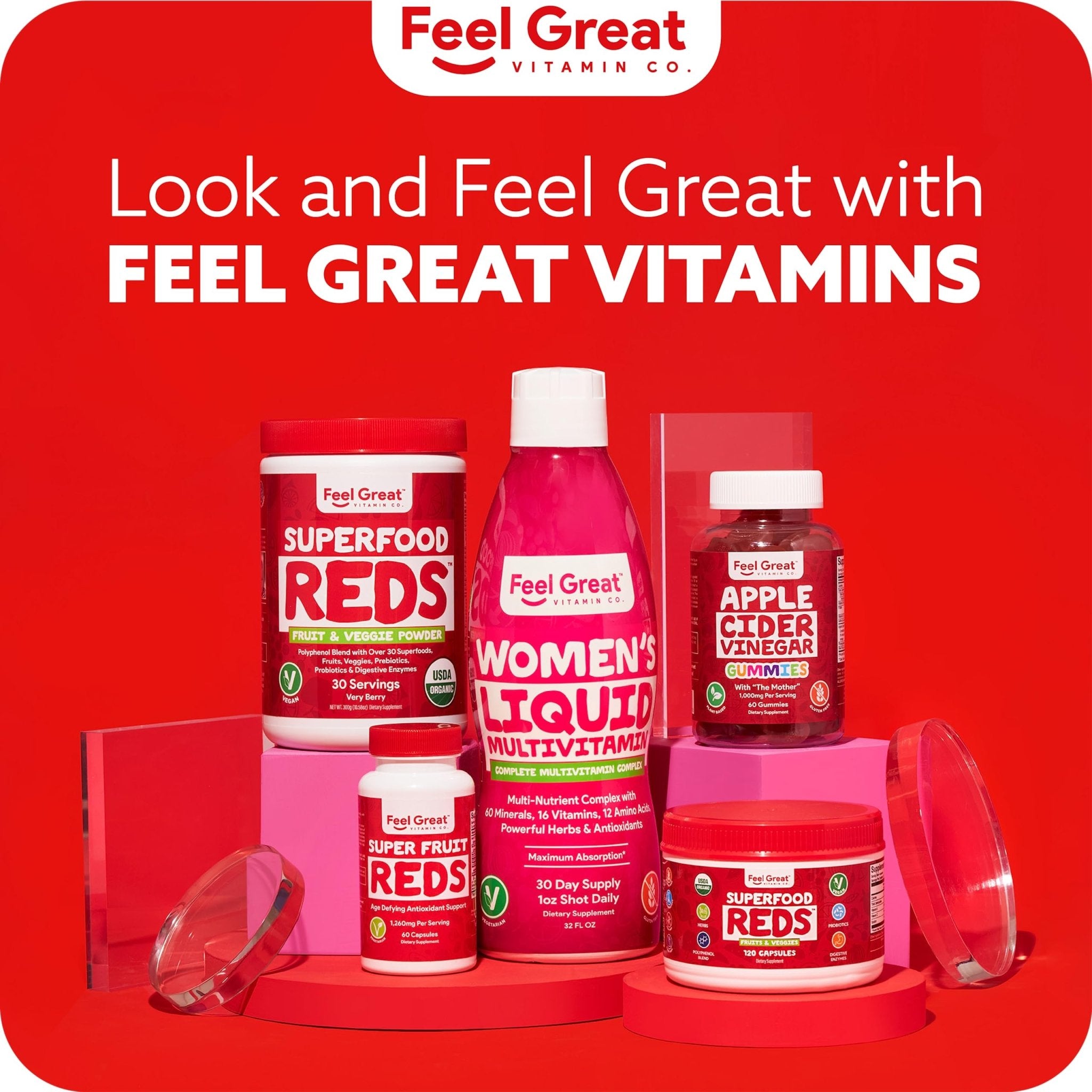 Feel Great Organic Superfood Reds Powder Packed with Beet Root Powder | Digestive Support Including Bloating Relief | Fruit and Veggie Polyphenols Supplement. - TrustMedUSA
