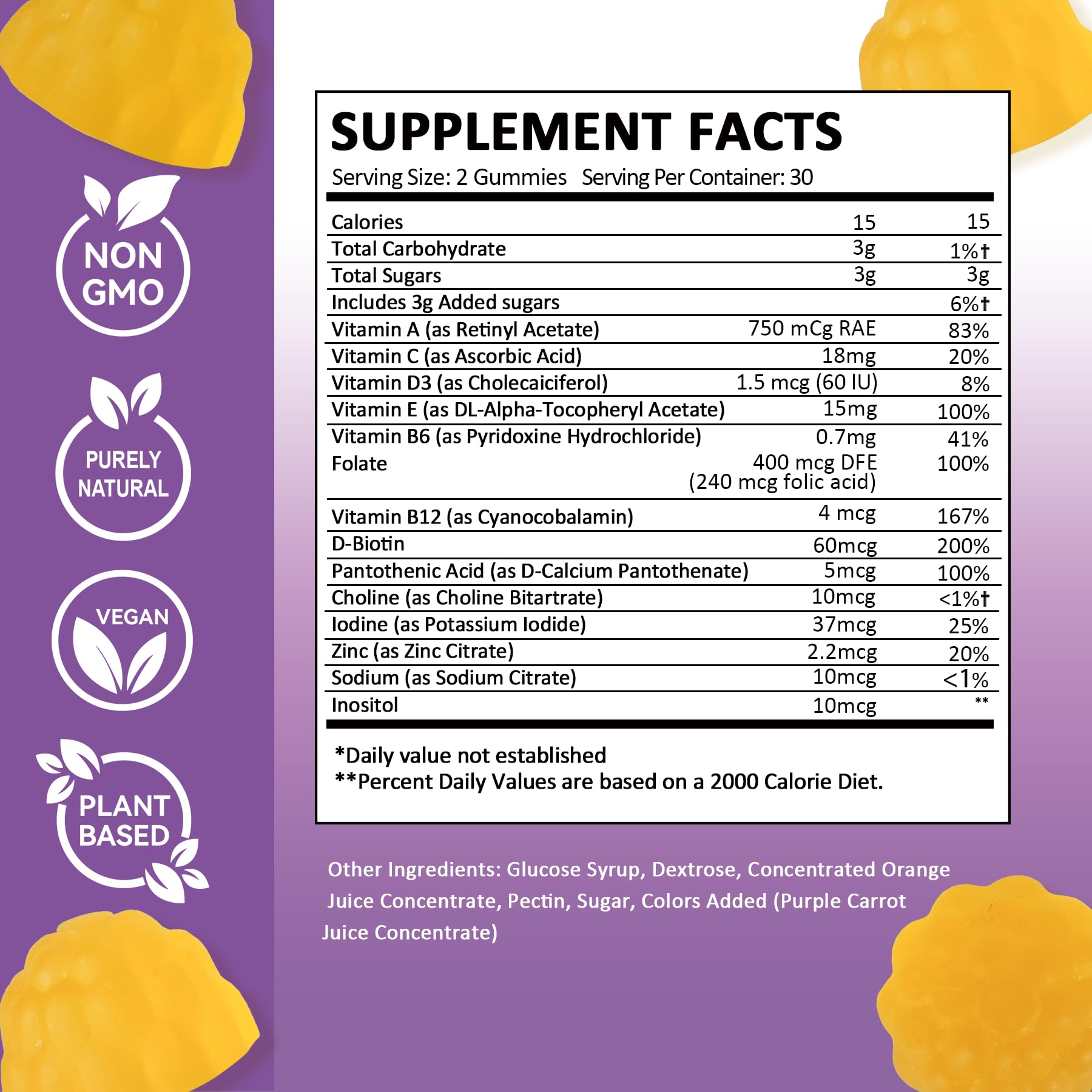 Feelherbs Fibro Gummies for Women, Pack of 2, Multivitamin Inositol Gummies with Inositol, Biotin, Vitamins A, C, D3, E, B6, B12, 60 Gummies Per Bottle - TrustMedUSA