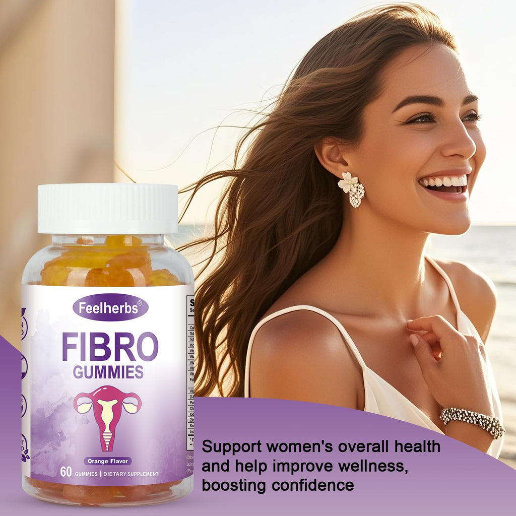 Feelherbs Fibro Gummies for Women, Pack of 2, Multivitamin Inositol Gummies with Inositol, Biotin, Vitamins A, C, D3, E, B6, B12, 60 Gummies Per Bottle - TrustMedUSA