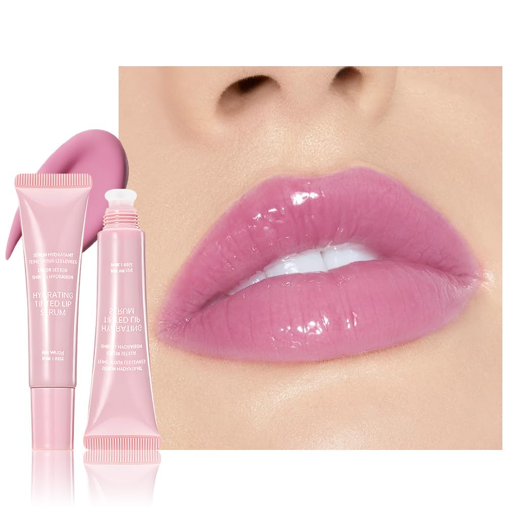 FeiCuiYun Lip Tinted Glowy Balm Hydrating Tinted Lip Serum Lip Gloss, Ultra-Hydrating Natural Vegan Lip Balm, Sheer-Tinted Shine & Hydration, Soothes & Softens Dry Lips Skincare (Light Pink) - TrustMedUSA