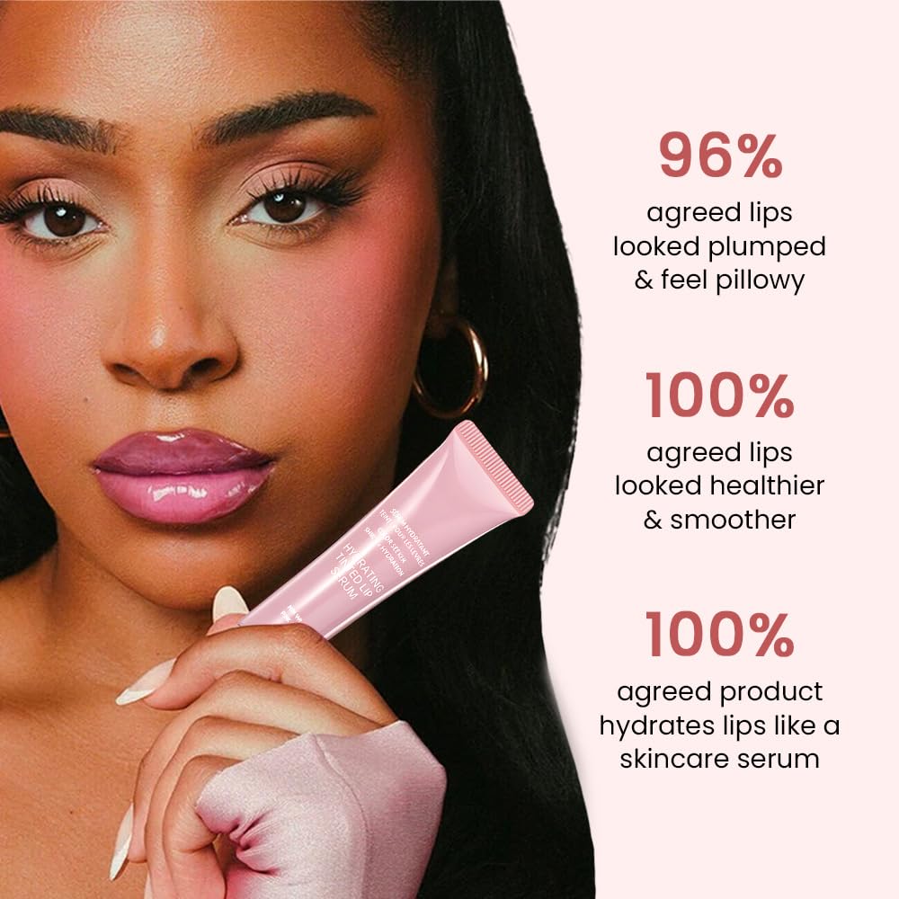 FeiCuiYun Lip Tinted Glowy Balm Hydrating Tinted Lip Serum Lip Gloss, Ultra-Hydrating Natural Vegan Lip Balm, Sheer-Tinted Shine & Hydration, Soothes & Softens Dry Lips Skincare (Light Pink) - TrustMedUSA