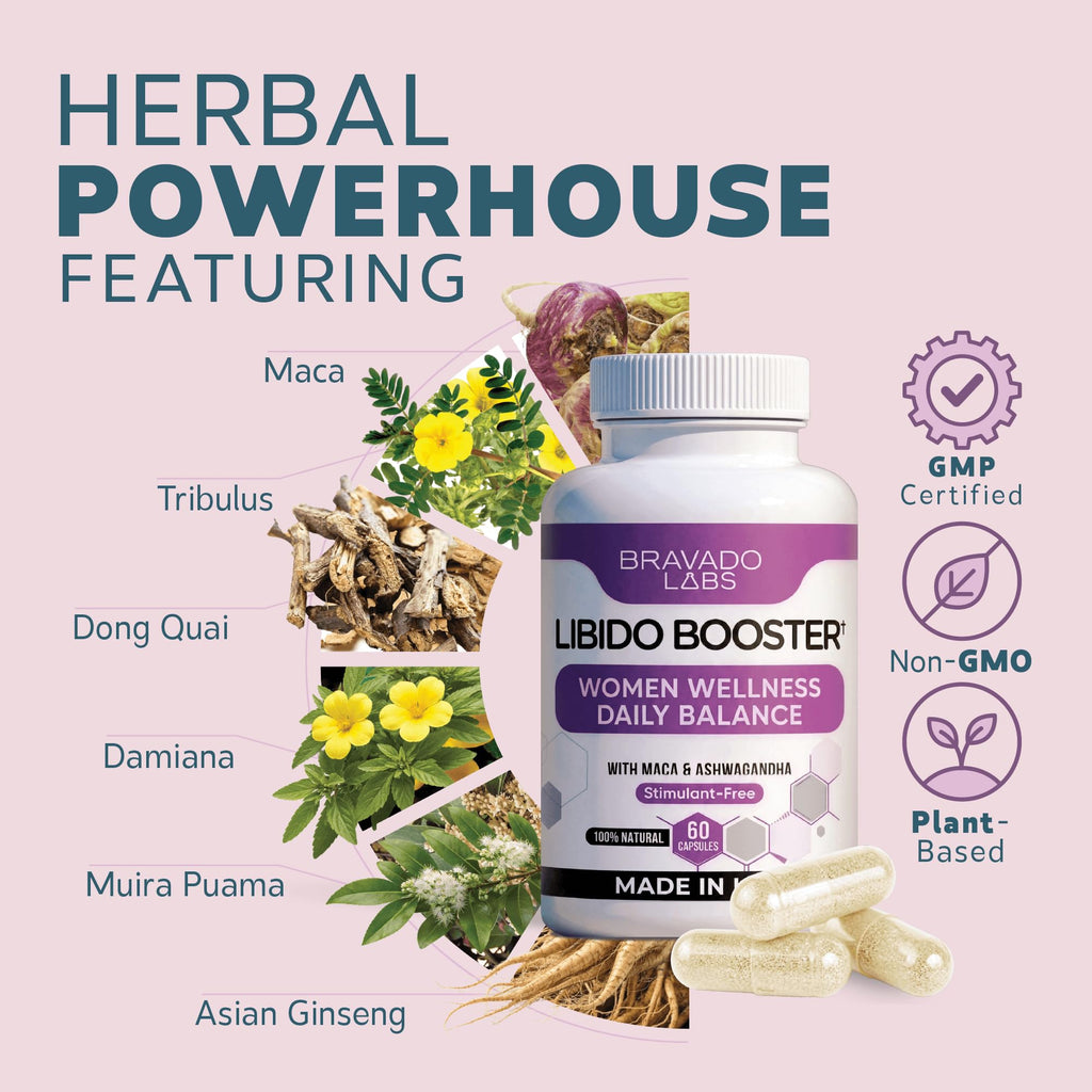 Female Libido Booster for Women – Advanced Women’s Intimacy & Confidence Support – Plant-Based Herbal Blend with Maca, Ginseng & L-Arginine – Made in USA – 60 Capsules - TrustMedUSA