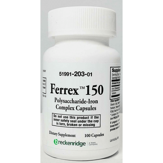 Ferrex 150 Iron Supplement Bottle 100ct - TrustMedUSA