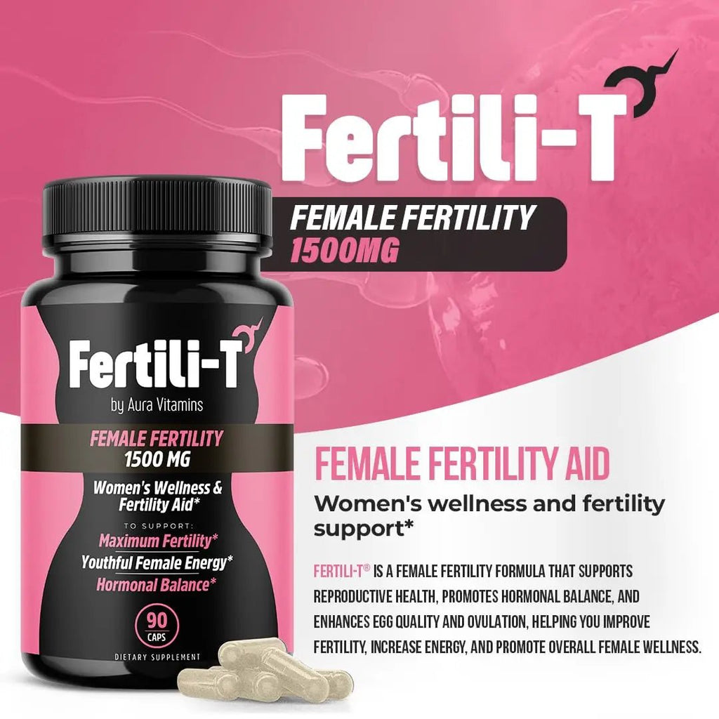 Fertili-t Female (90 Caps) Natural Fertility Support, Hormonal Balance & Prenatal Vitamins for Women, Conception Support, Natural Fertility Supplement with Aguaje & Red Maca (30-Day Supply) (1) - TrustMedUSA