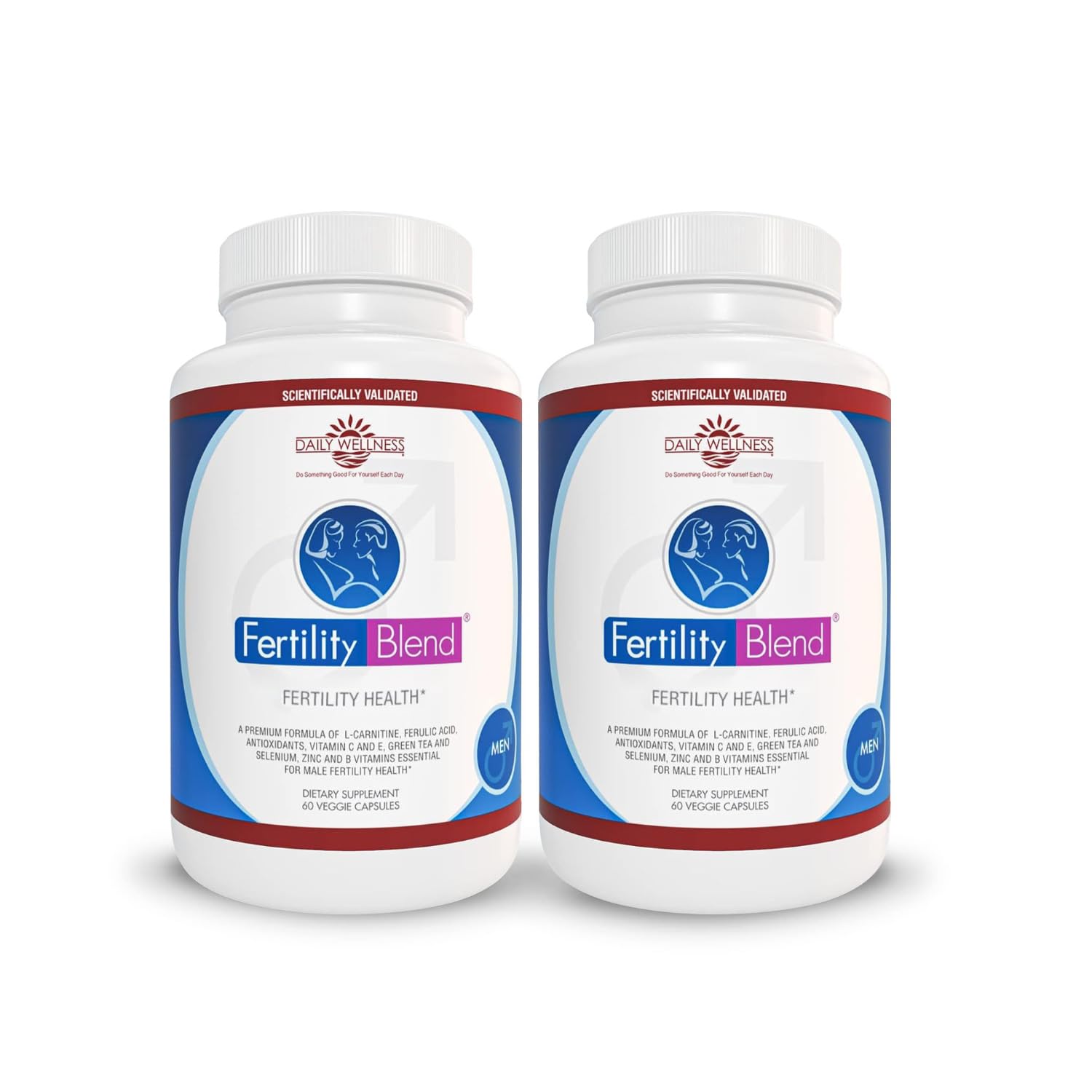 Fertility Blend Daily Wellness for Men - Male Fertility Supplements, Vitamin Blend Pills - Male Count Pre-Conception for Him - Fertility Supplements for Men - 60 Capsules, 2 Pack - TrustMedUSA