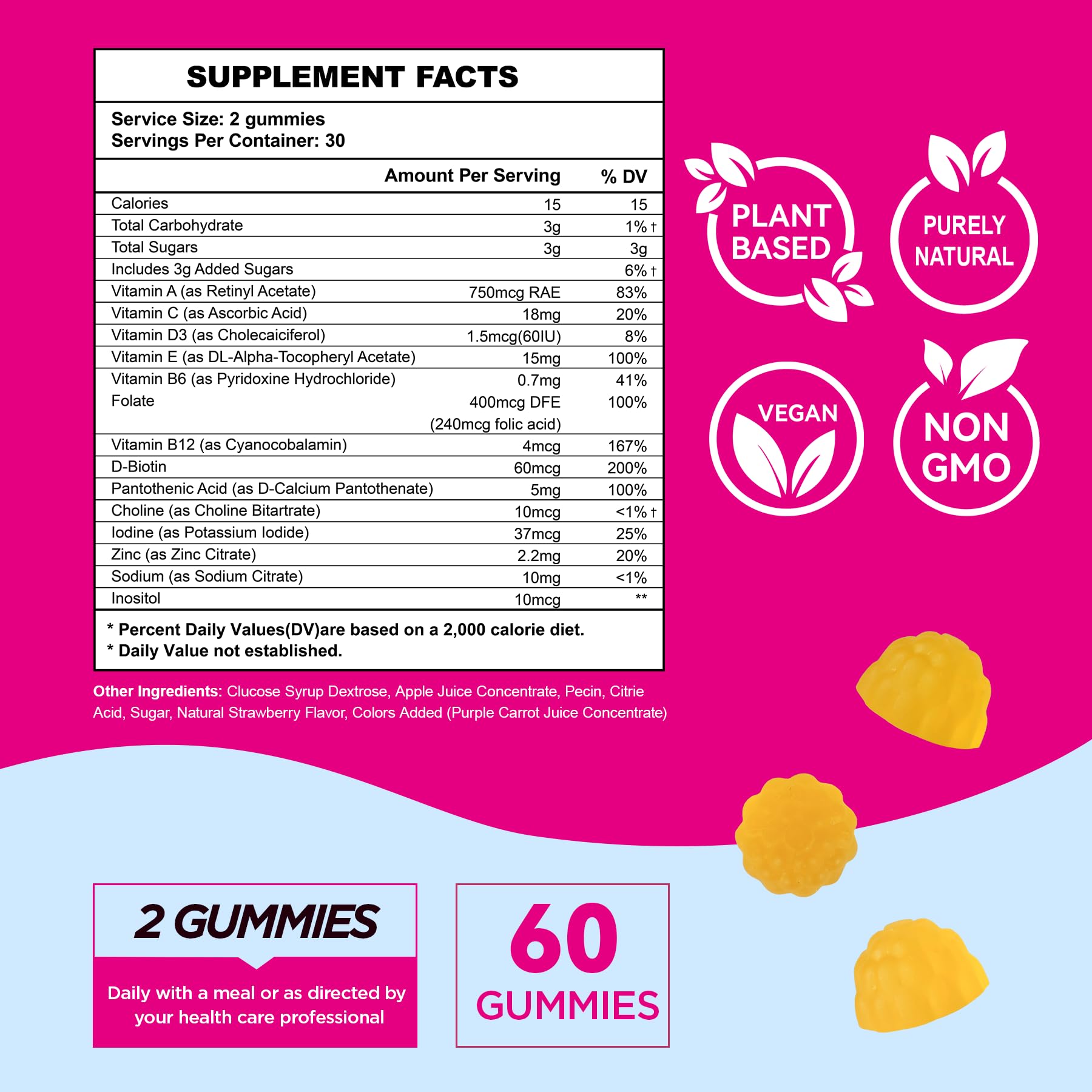 Fertility Gummies for Women to Get Pregnant Fast, Folic Acid Conception Gummies to Boost Fertility for Her, 60 Count Fertility Vitamin Gummy Support Hormone Balance, Ovulation & Period Cycle - TrustMedUSA