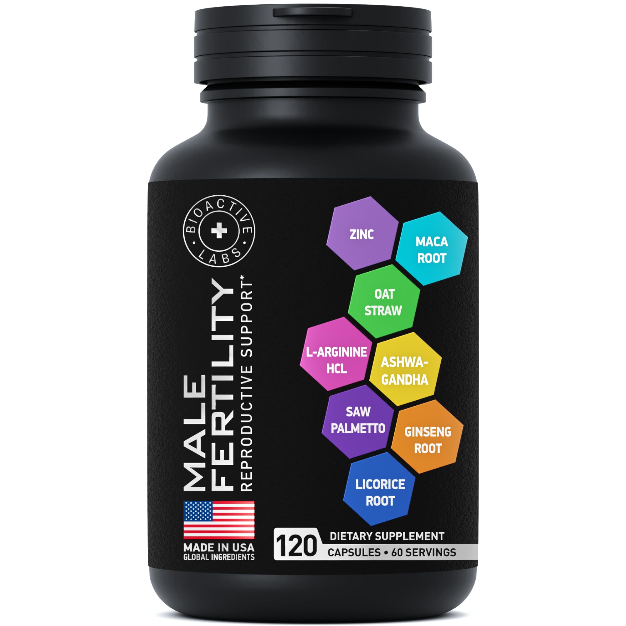 Fertility Supplements for Men - Zinc, Maca, Ashwagandha, L-Arginine - Male Vitality Conception for Him - Count and Motility Pregnancy Aid - Vitamins and Male Fertility Support Supplement - 120 Pills - TrustMedUSA