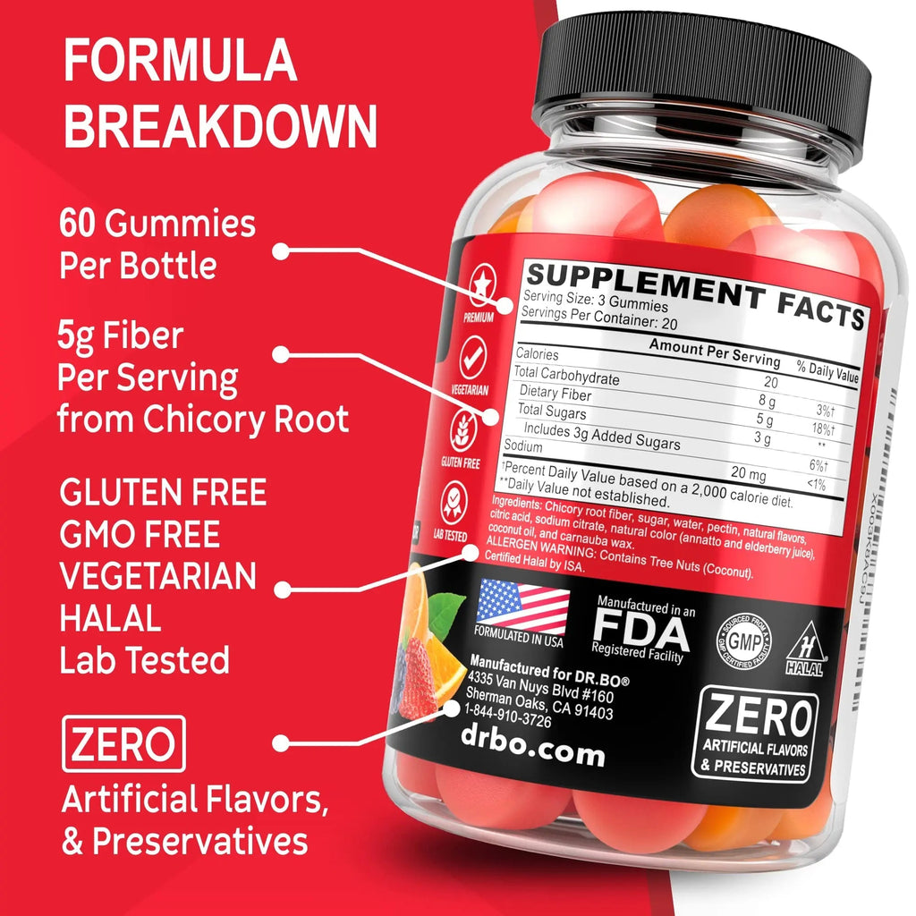 Fiber Gummies for Adults & Kids - Tasty Gummy Prebiotic Fiber Supplement for Max Digest - TrustMedUSA