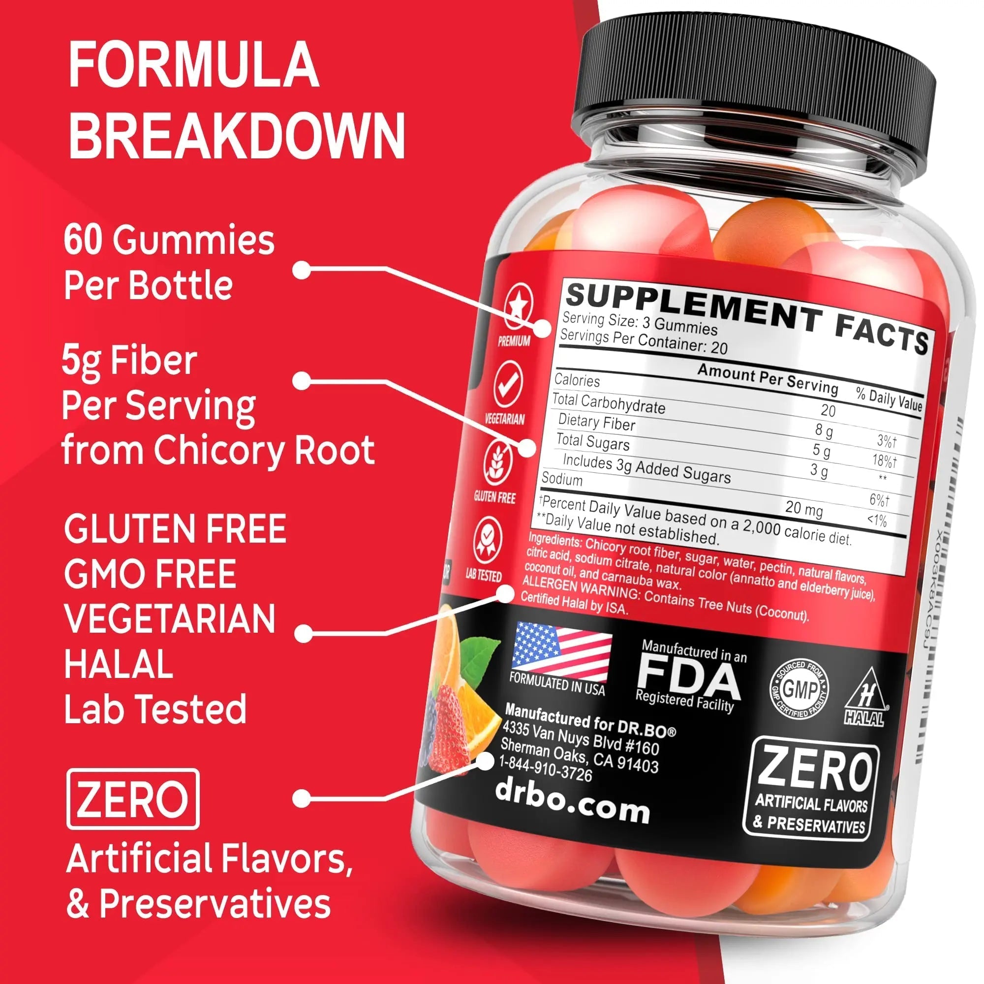 Fiber Gummies for Adults & Kids - Tasty Gummy Prebiotic Fiber Supplement for Max Digest - TrustMedUSA