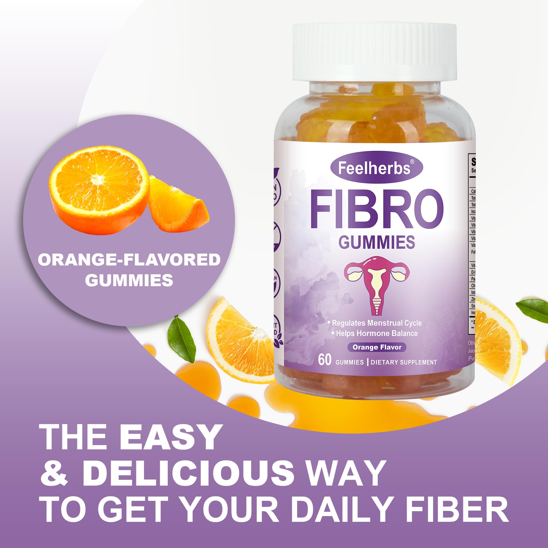 Fibro Gummies for Women Ovarian, Multivitamin Gummies for Hormone Balance, Ovarian Support Inositol Gummy with Vitamin A, E, and Minerals, 60 Count - TrustMedUSA