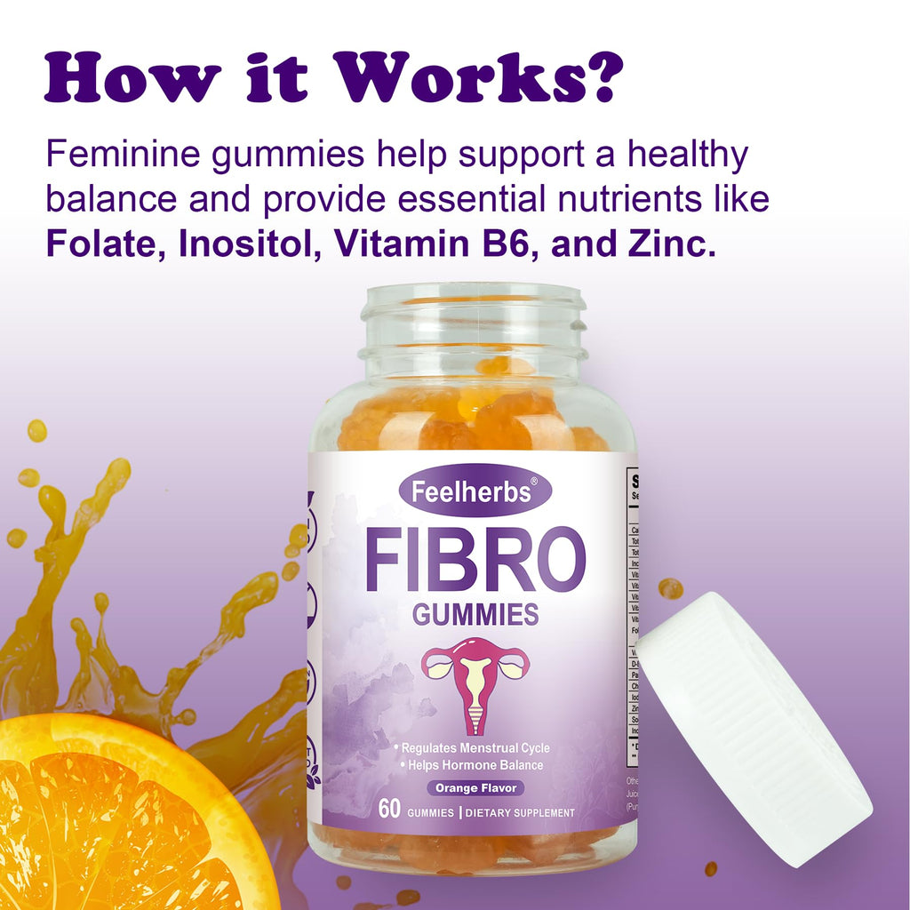 Fibro Gummies for Women Ovarian, Multivitamin Gummies for Hormone Balance, Ovarian Support Inositol Gummy with Vitamin A, E, and Minerals, 60 Count - TrustMedUSA