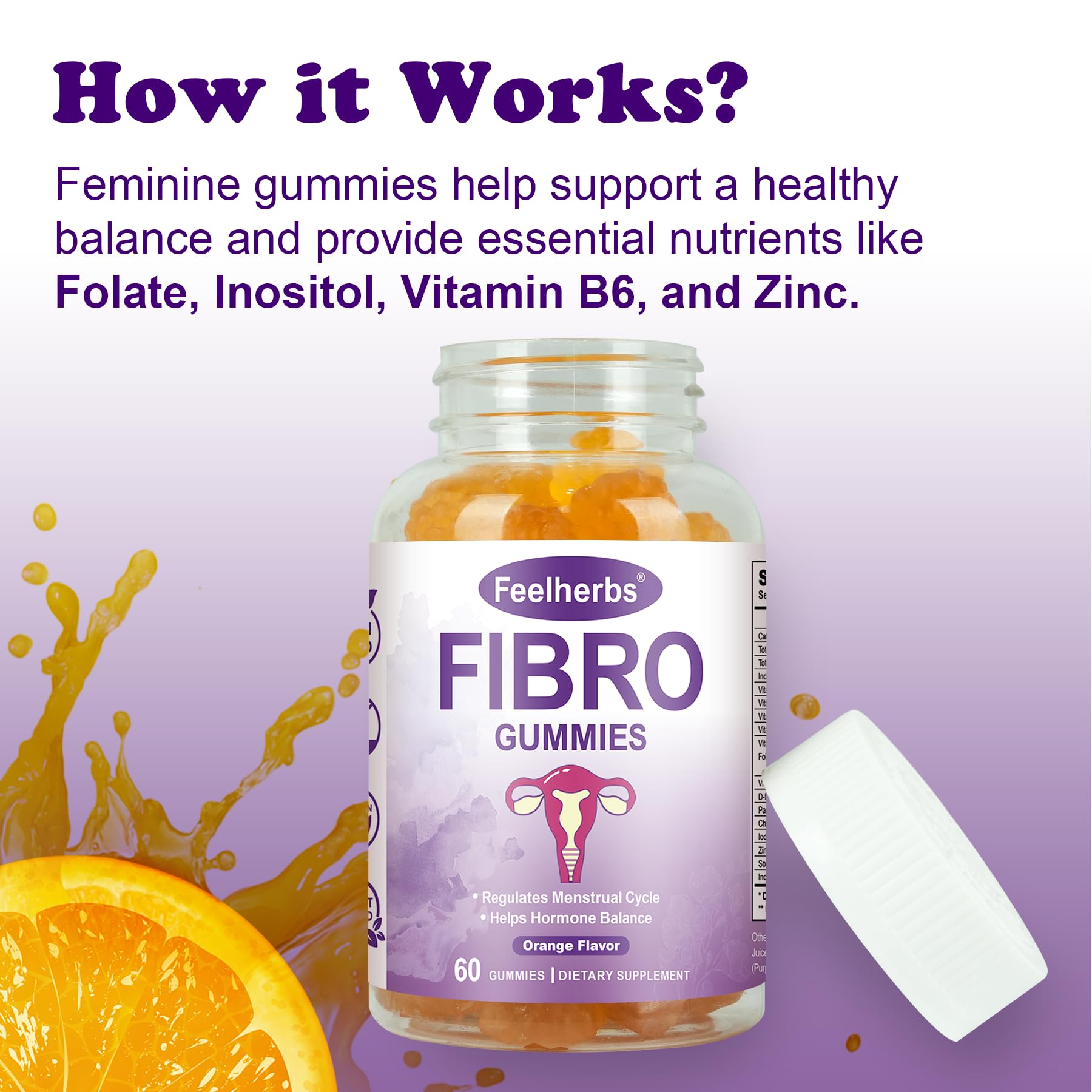 Fibro Gummies for Women Ovarian, Multivitamin Gummies for Hormone Balance, Ovarian Support Inositol Gummy with Vitamin A, E, and Minerals, 60 Count - TrustMedUSA