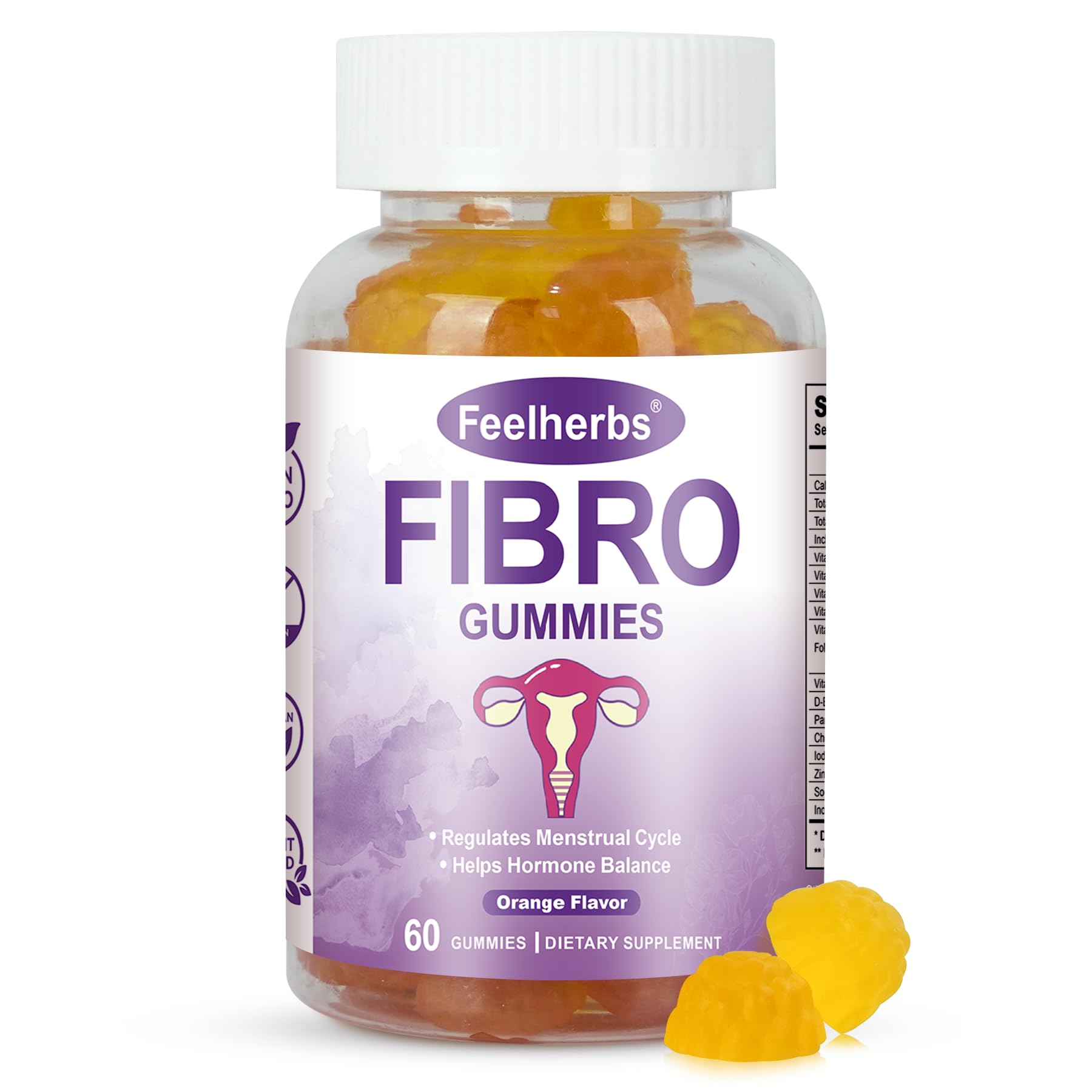 Fibro Gummies for Women Ovarian, Multivitamin Gummies for Hormone Balance, Ovarian Support Inositol Gummy with Vitamin A, E, and Minerals, 60 Count - TrustMedUSA