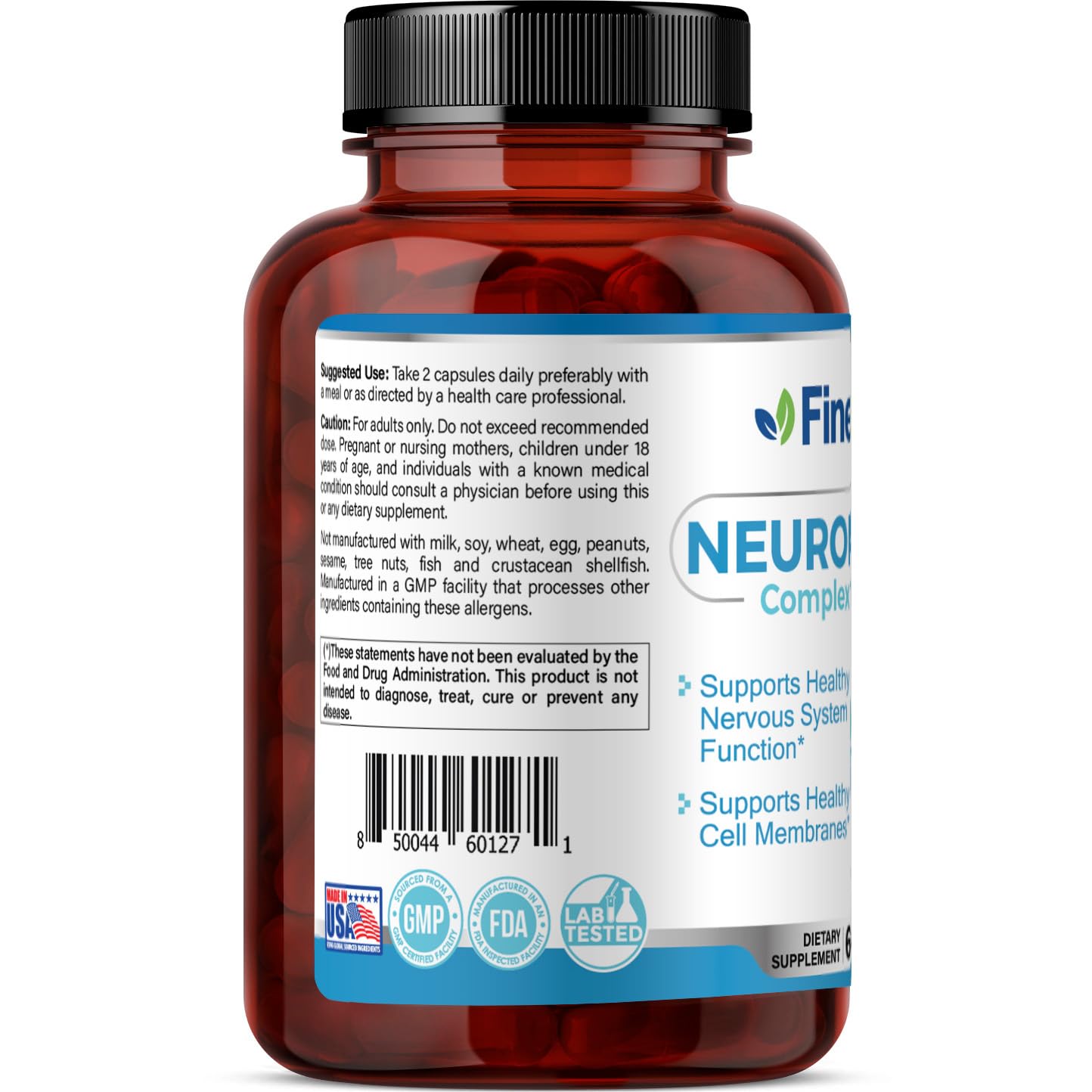 FineLand NEUROMATRIX Complex Formula, Advanced Cognitive and Nerve Support Supplement, High Potency Vitamin B12, Alpha Lipoic Acid and Acetyl-L-Carnitine, 60 Capsules - TrustMedUSA