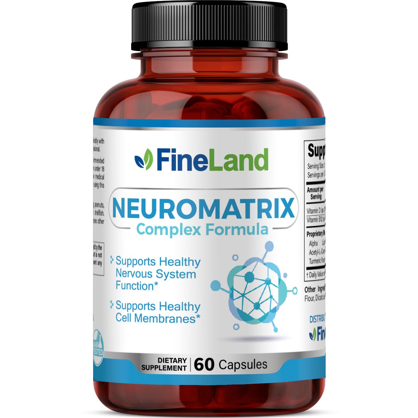 FineLand NEUROMATRIX Complex Formula, Advanced Cognitive and Nerve Support Supplement, High Potency Vitamin B12, Alpha Lipoic Acid and Acetyl-L-Carnitine, 60 Capsules - TrustMedUSA