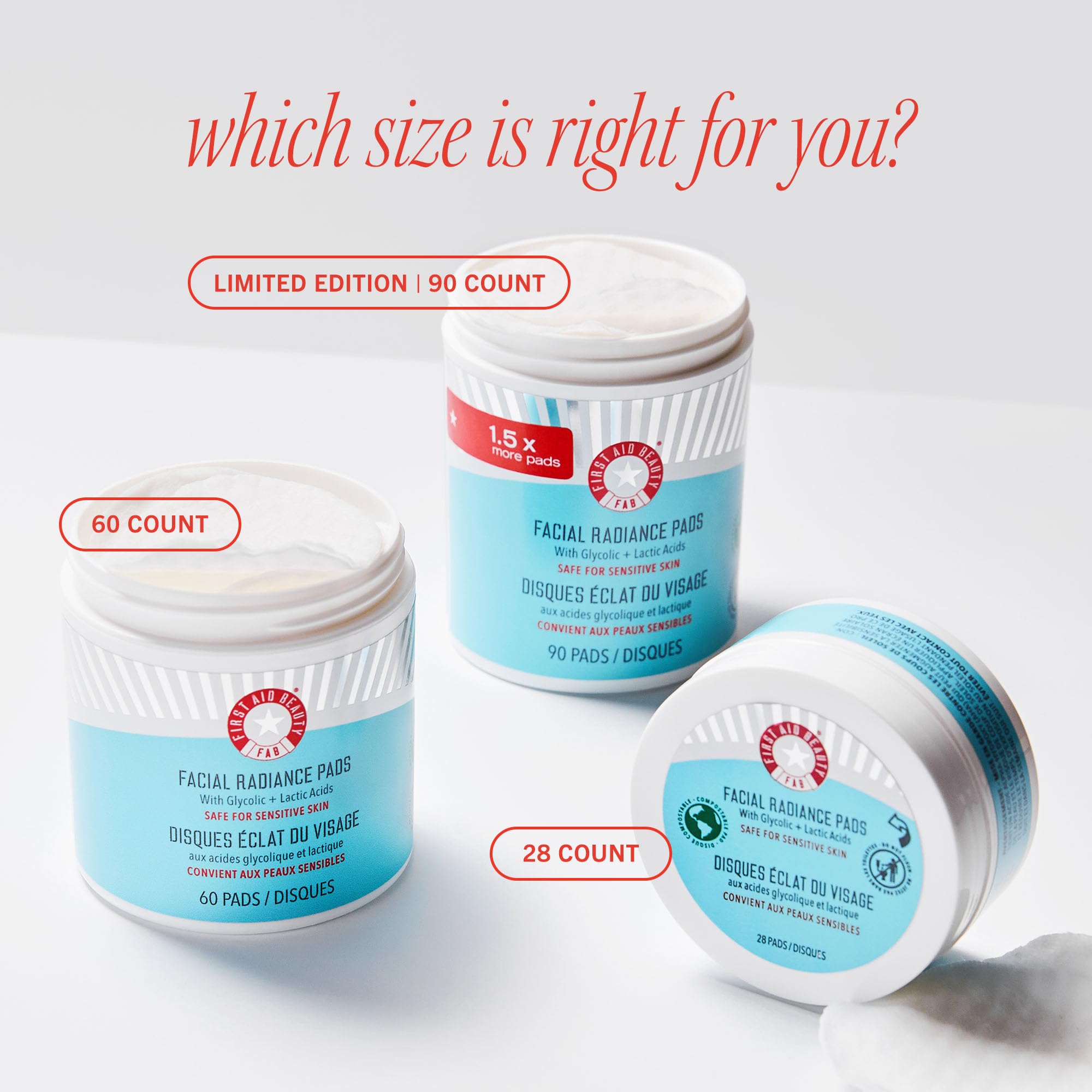 First Aid Beauty - Facial Radiance Pads with Glycolic & Lactic Acids, Daily Exfoliating Pads - TrustMedUSA