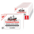 Fisherman's Friend Original Extra Strong Cough Lozenges (38 Drops x 6-Pack), 10mg Natural Menthol, Cooling Relief from Sore Throat, Persistent Cough & Everyday Irritation, Vegan & Gluten-Free - Maple Wellness Supplements