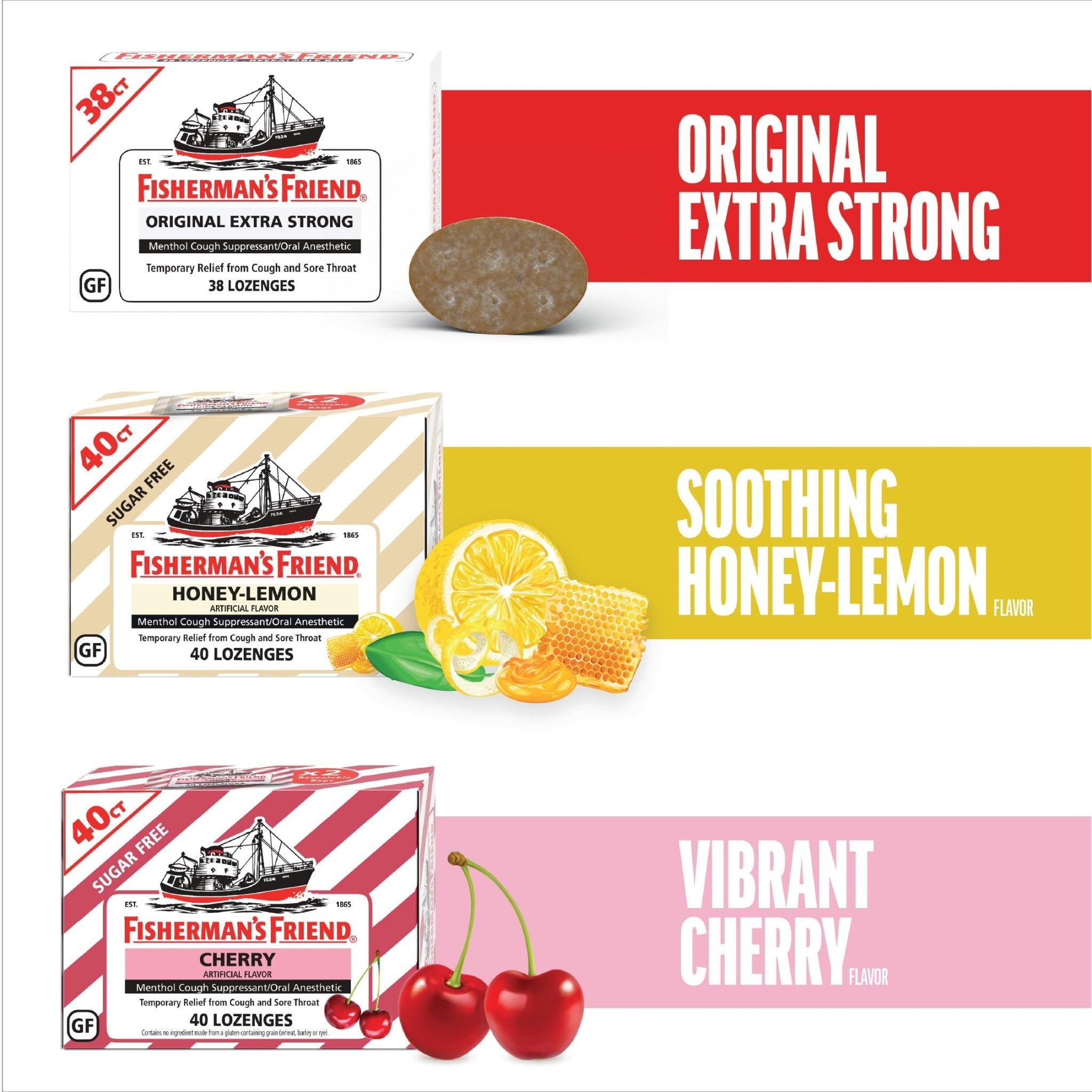 Fisherman's Friend Original Extra Strong Cough Lozenges (38 Drops x 6-Pack), 10mg Natural Menthol, Cooling Relief from Sore Throat, Persistent Cough & Everyday Irritation, Vegan & Gluten-Free - Maple Wellness Supplements